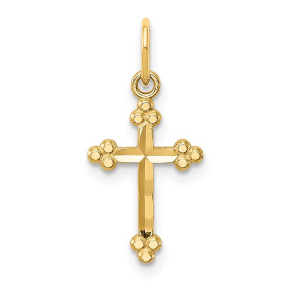 Diamond-Cut Budded Cross Pendant