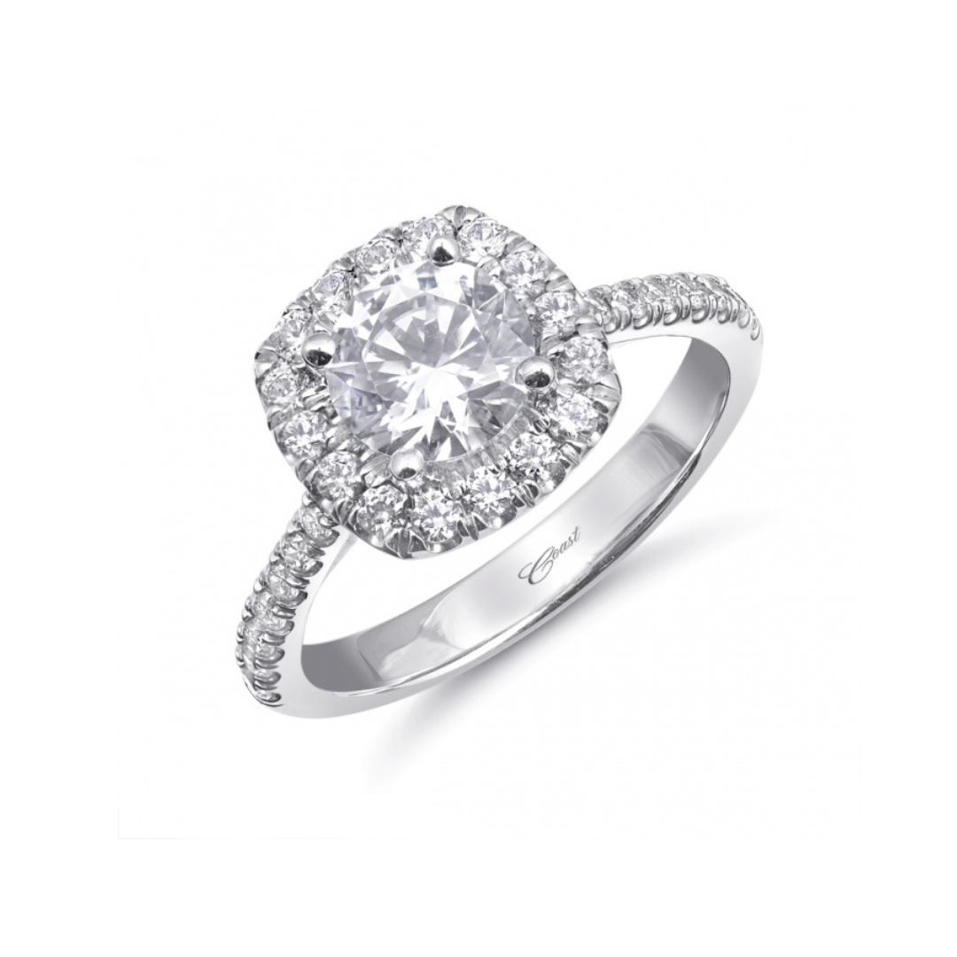 Coast Elegant Halo Diamond Engagement Ring Mounting