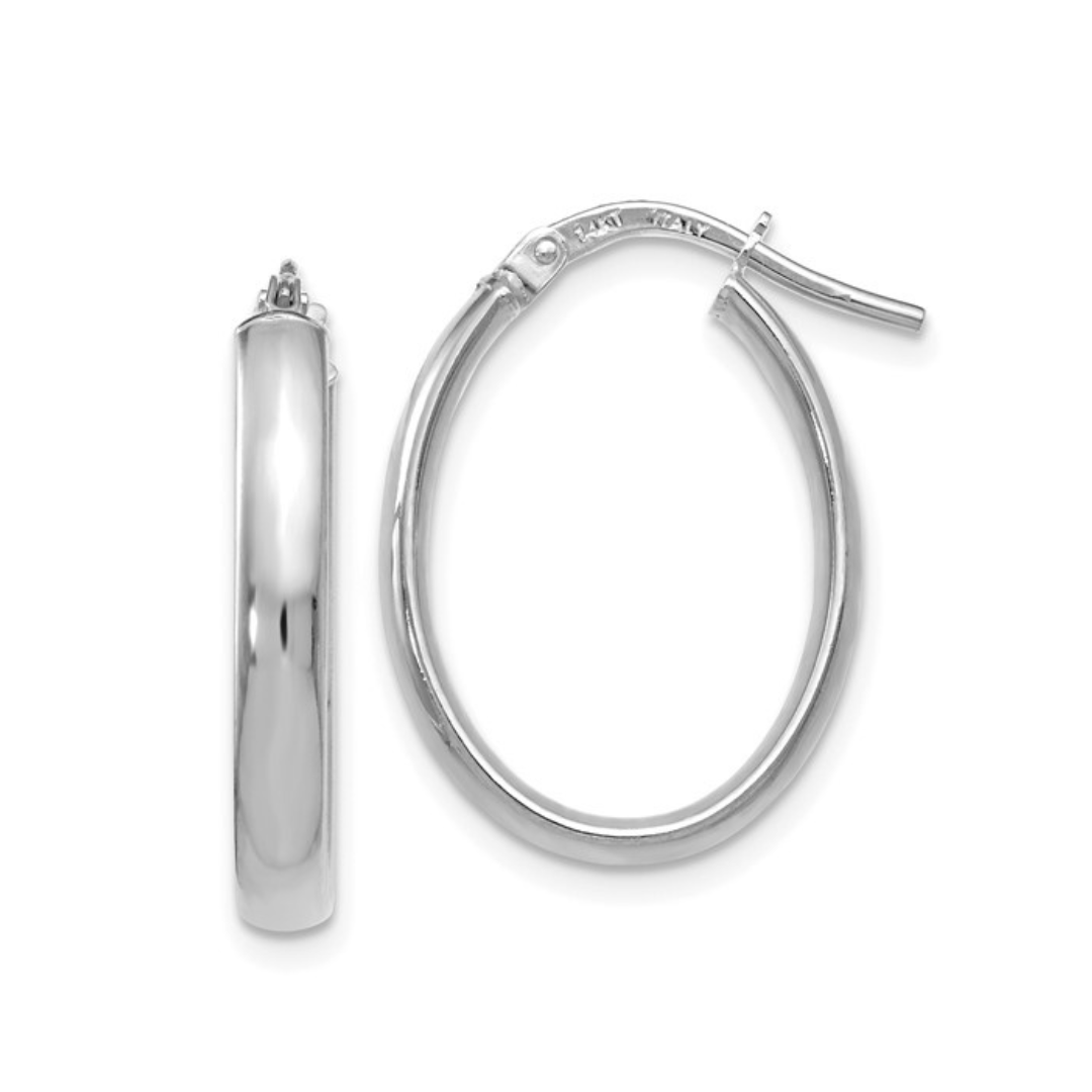 Polished Oval Hoop Earrings