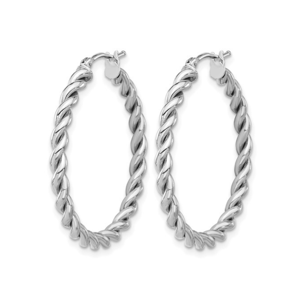 Polished Twist Hoop Earrings