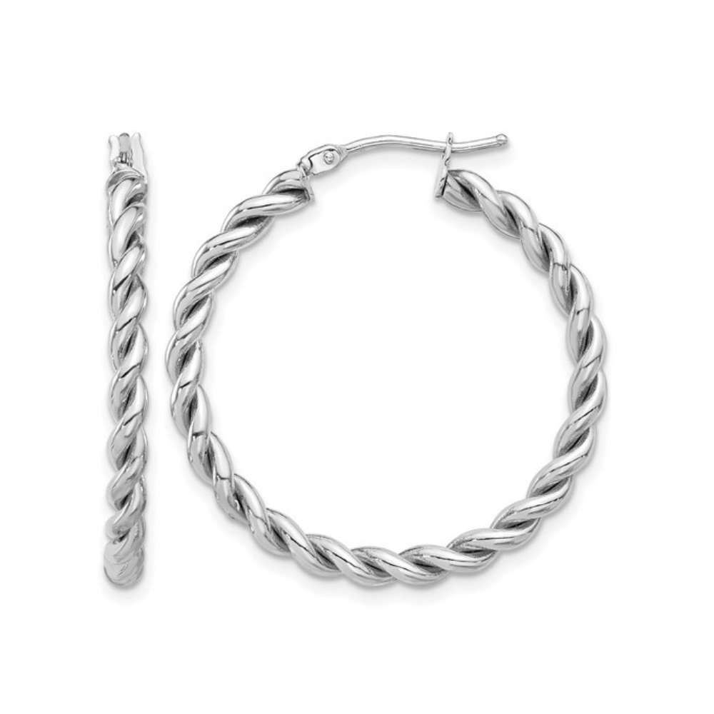 Polished Twist Hoop Earrings