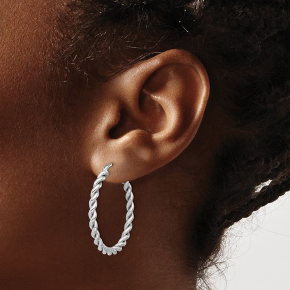 Polished Twist Hoop Earrings
