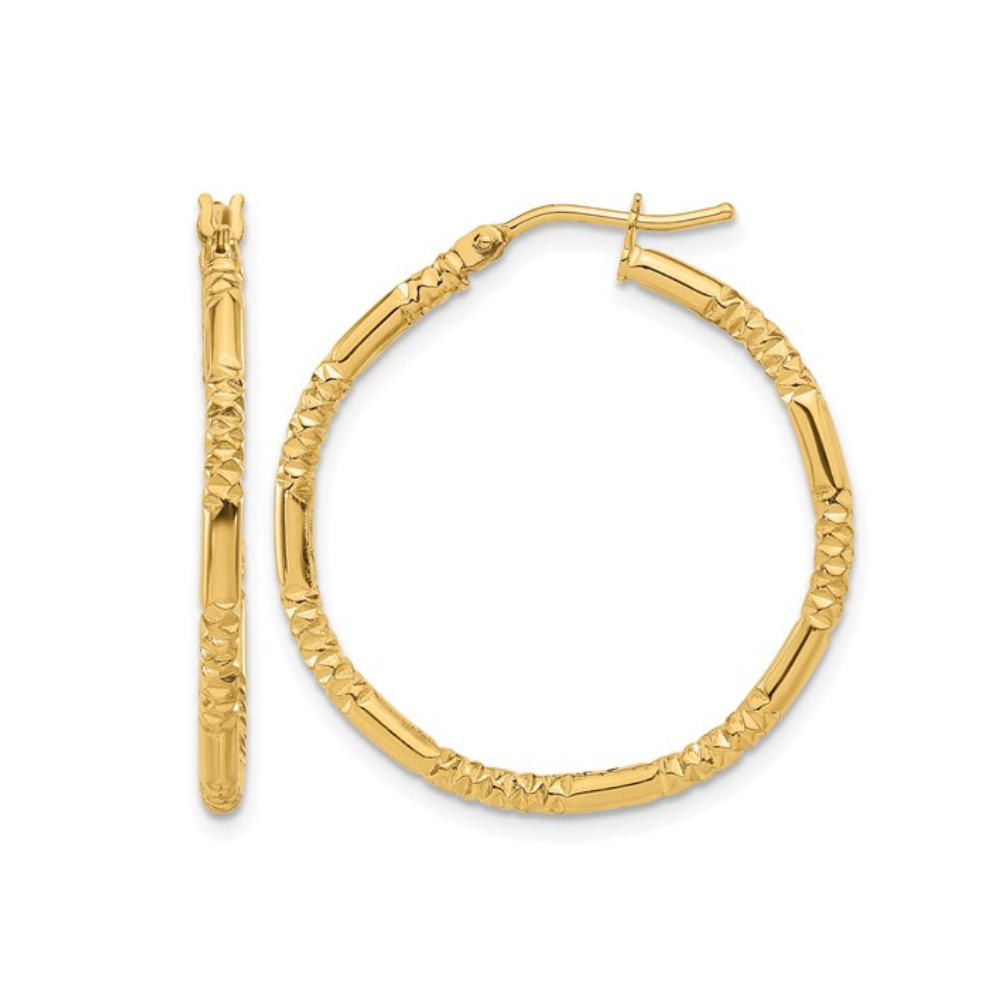 Polished and Textured Hoop Earrings