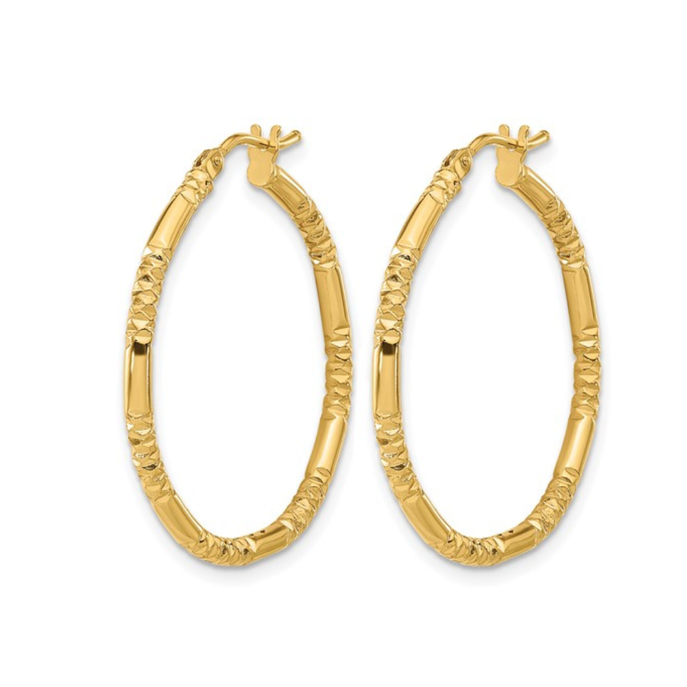 Polished and Textured Hoop Earrings