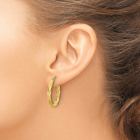 Twisted Oval Hoop Earrings