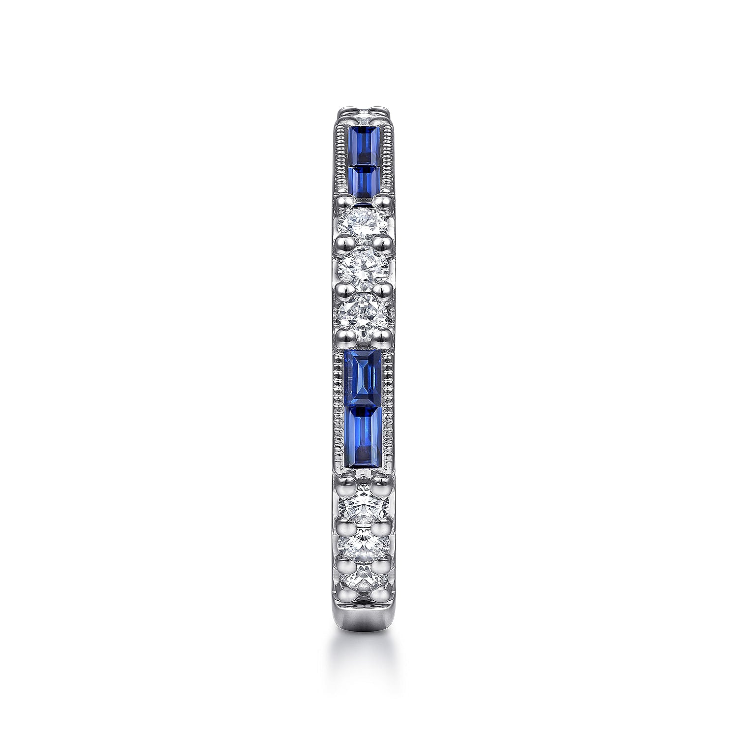 Gabriel & Co. Sapphire Baguette and Diamond Stackable Ring