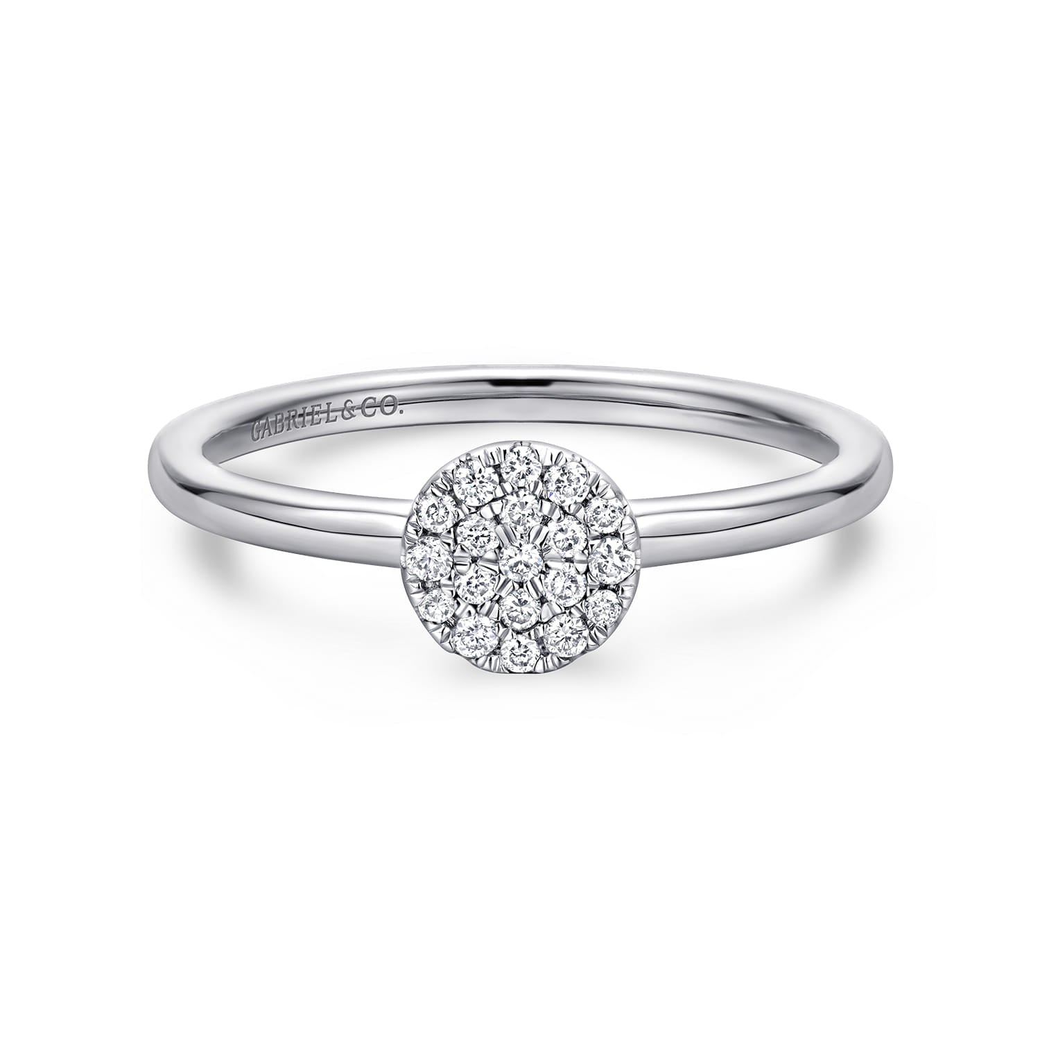 Gabriel & Co. Classic Round Diamond Pavé Ring