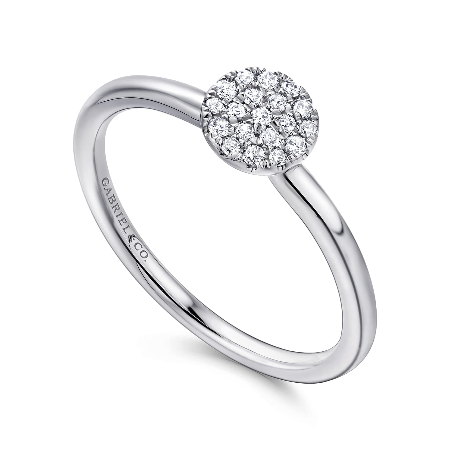 Gabriel & Co. Classic Round Diamond Pavé Ring