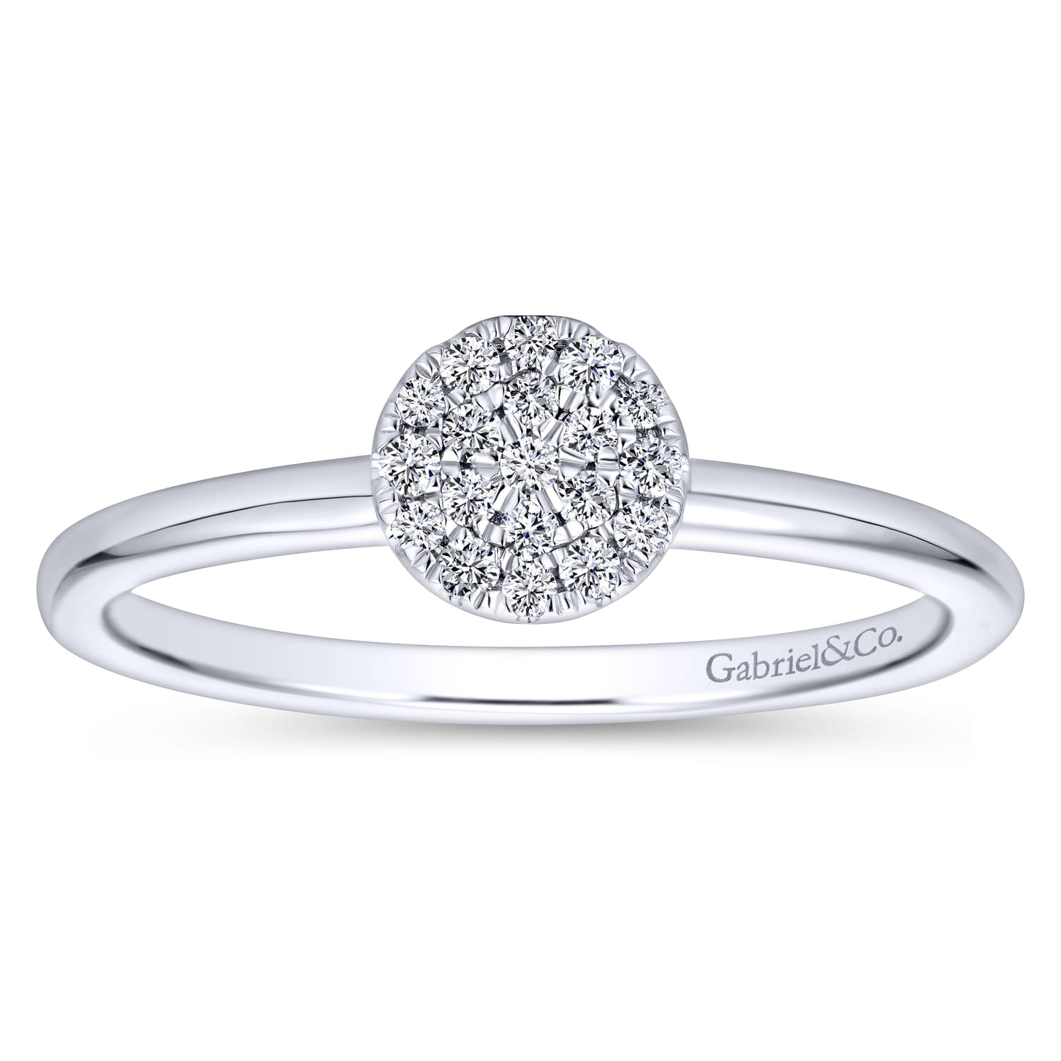Gabriel & Co. Classic Round Diamond Pavé Ring