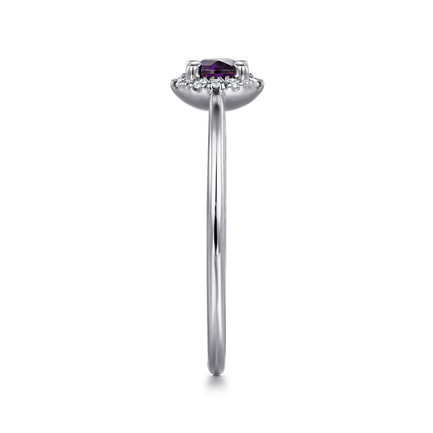 Gabriel & Co. Amethyst and Diamond Halo Ring
