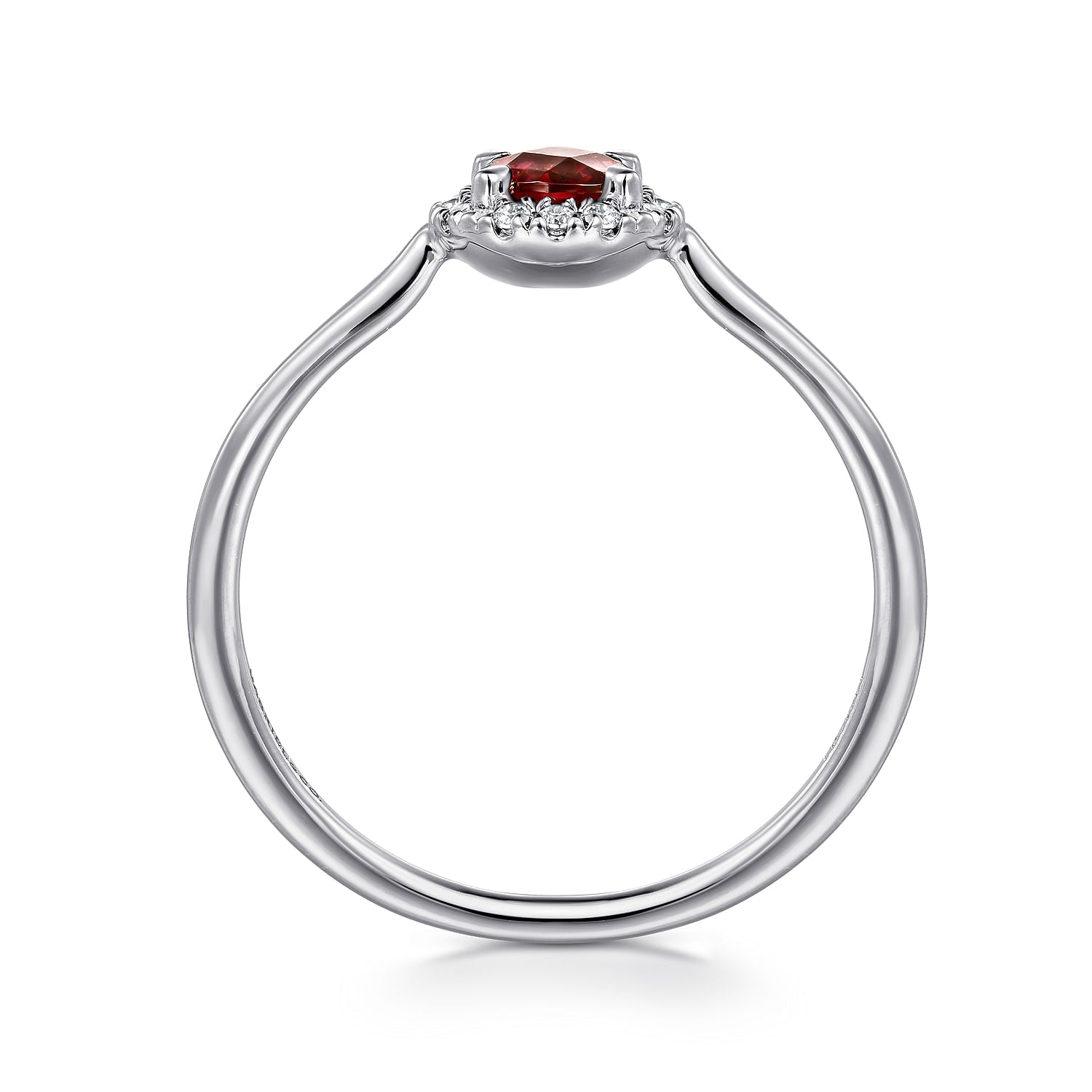 Gabriel & Co. Garnet and Diamond Halo Ring