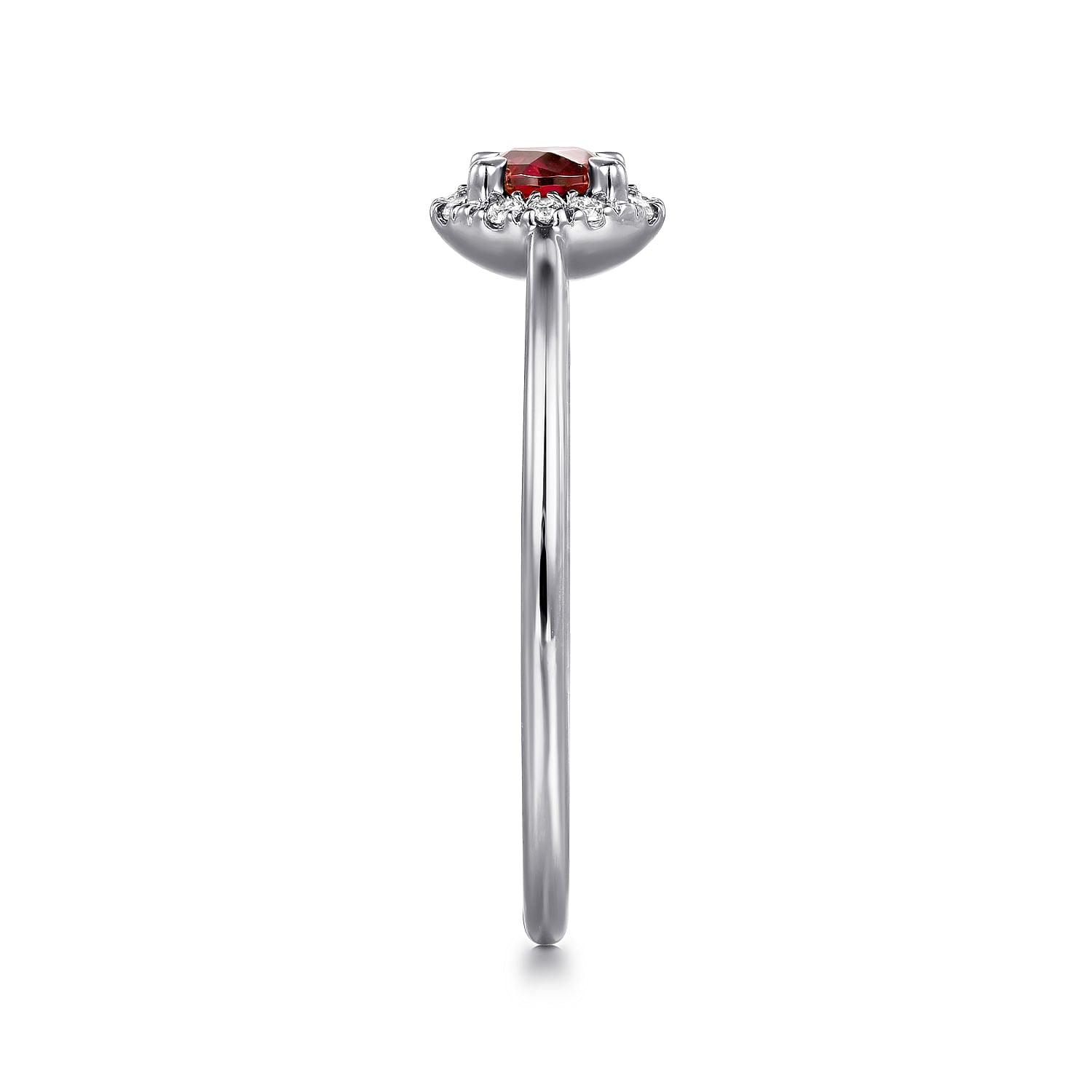 Gabriel & Co. Garnet and Diamond Halo Ring