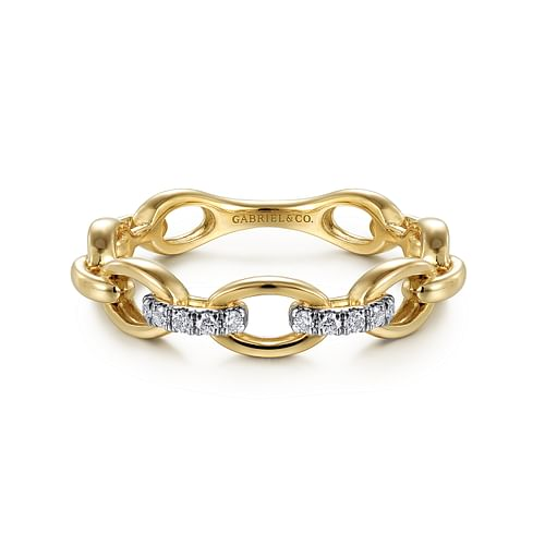 Gabriel & Co. Diamond Oval Link Chain Stackable Ring