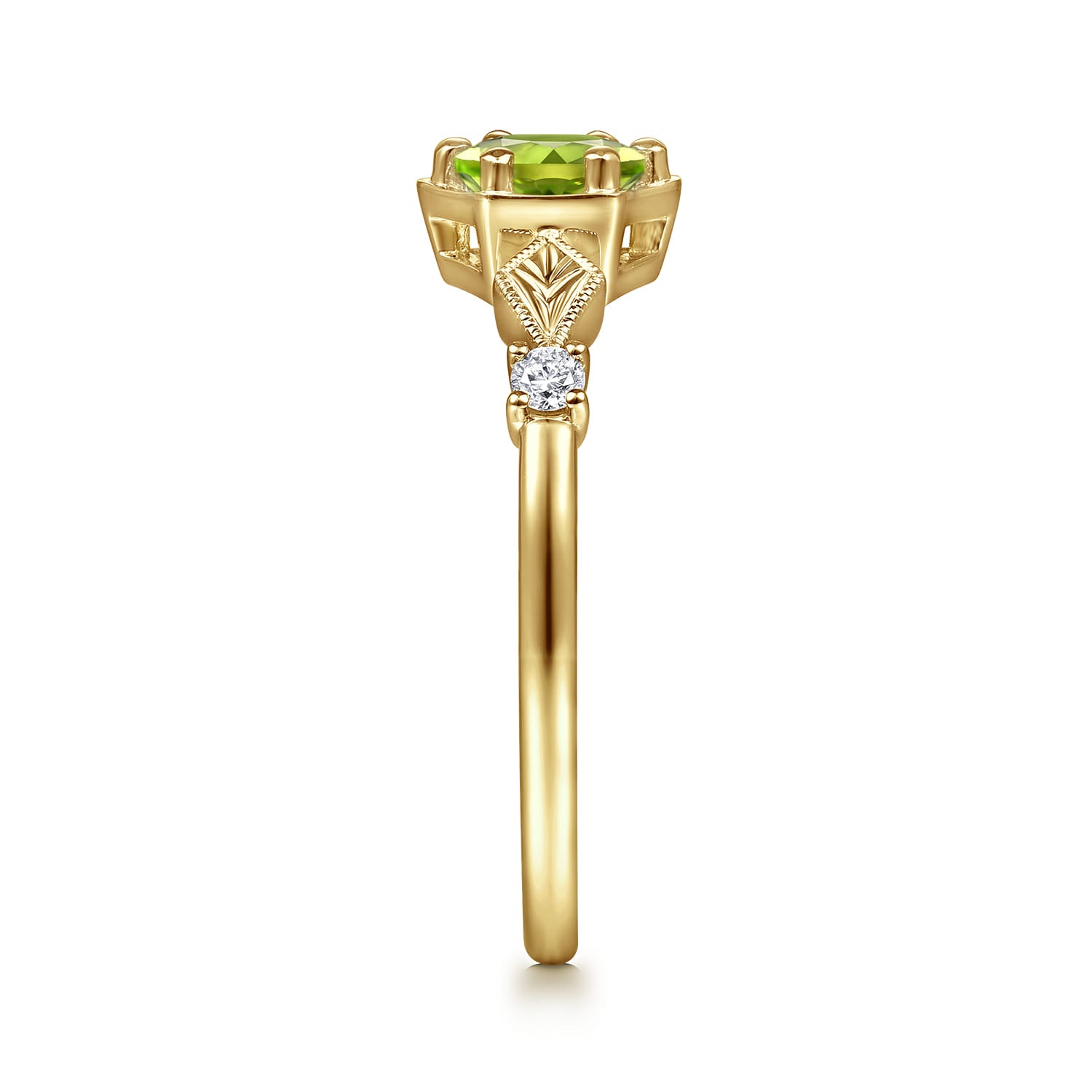 Hexagonal Peridot Diamond Promise