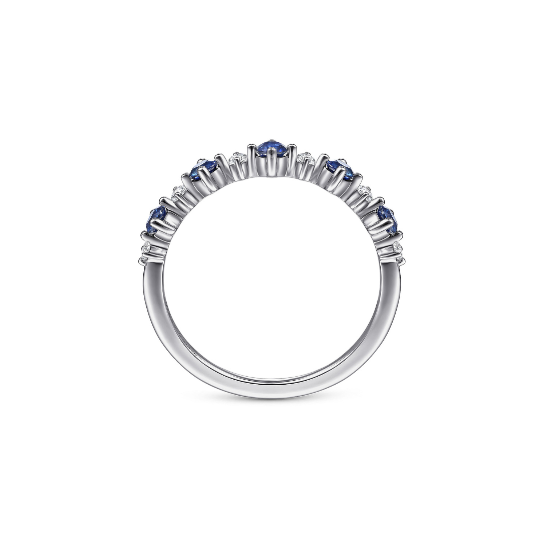 Gabriel & Co. Alternating Sapphire and Diamond Ring
