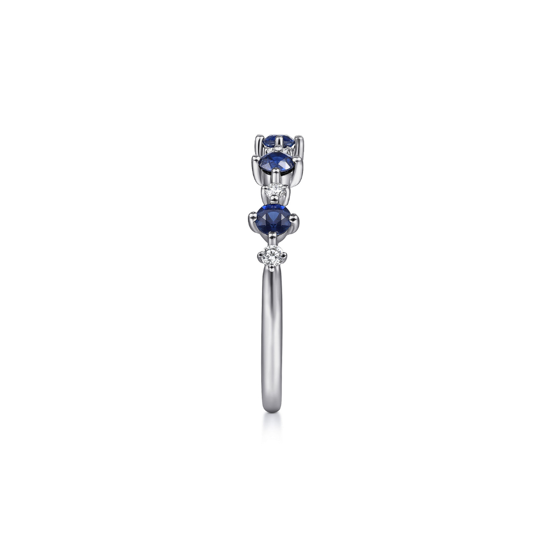 Gabriel & Co. Alternating Sapphire and Diamond Ring