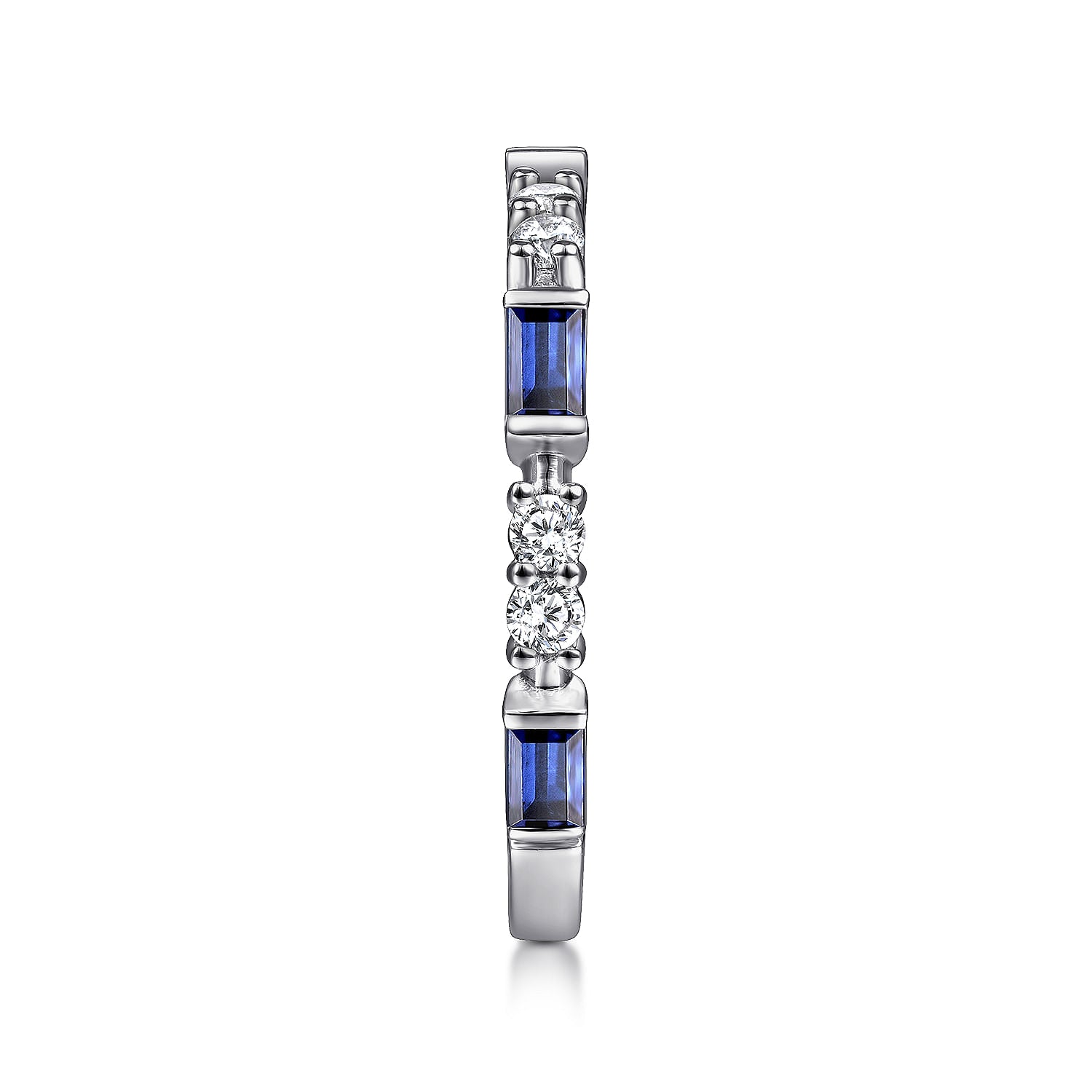 Gabriel & Co. Alternating Sapphire Baguette and Diamond Ring