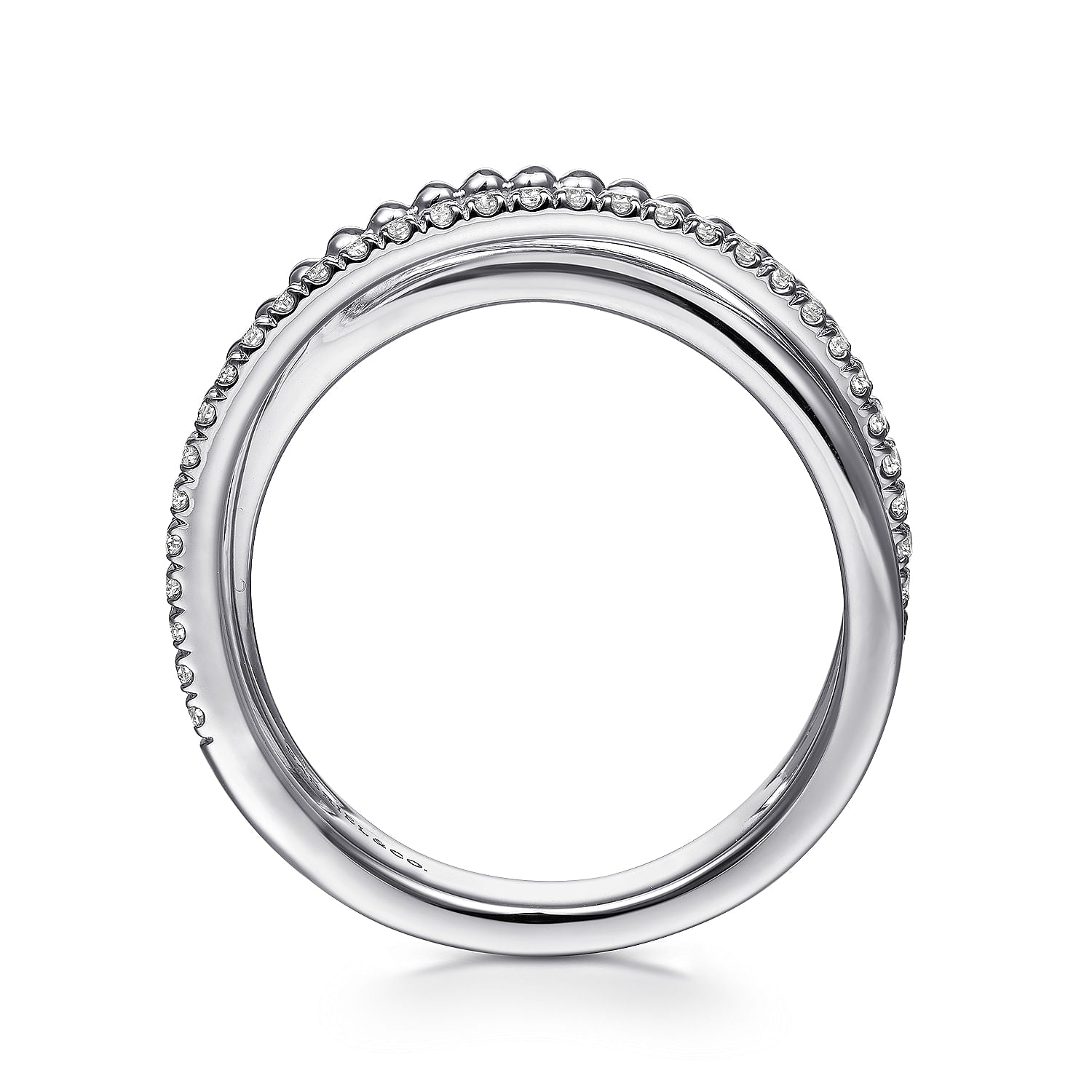 Gabriel & Co. White Sapphire Bujukan Criss Cross Ring