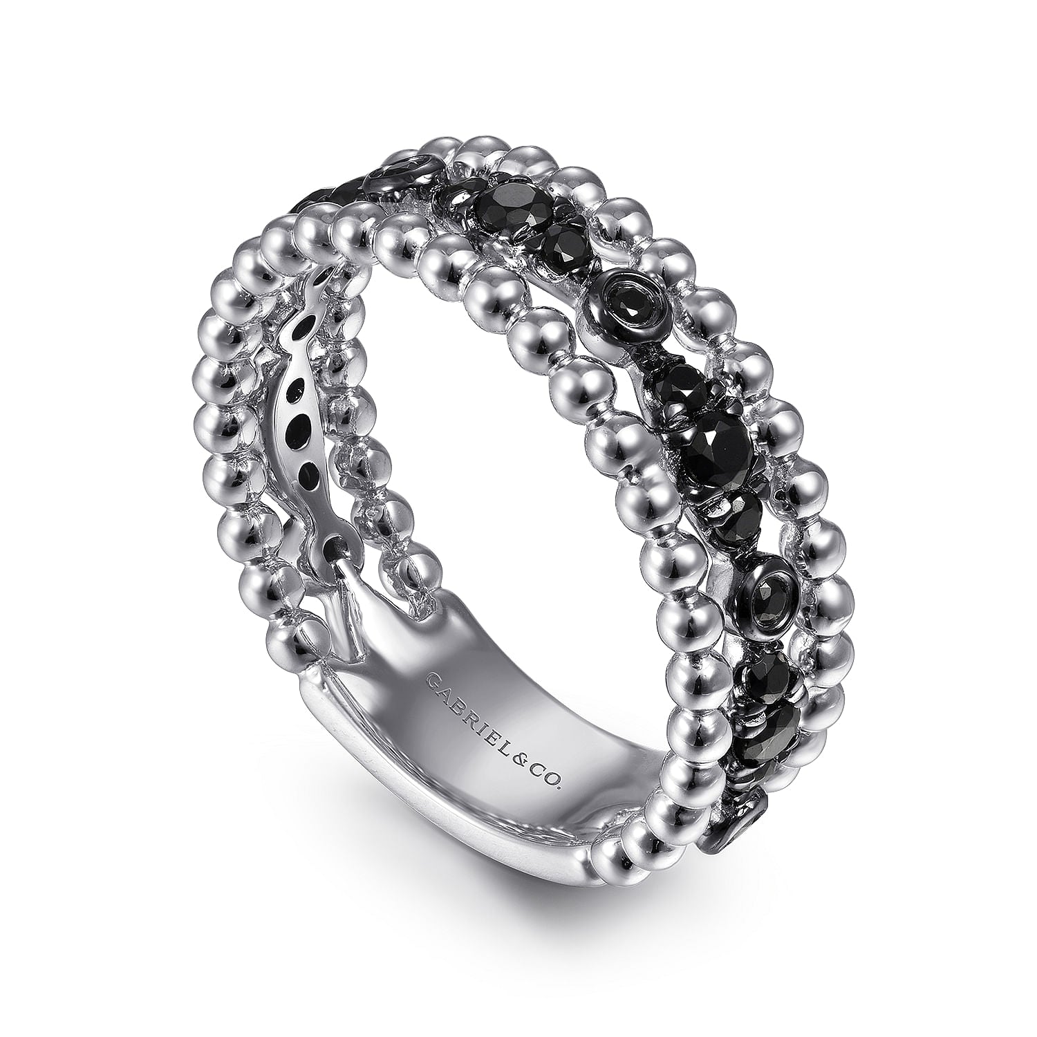 Gabriel & Co. Black Spinel Bujukan Stackable Ring