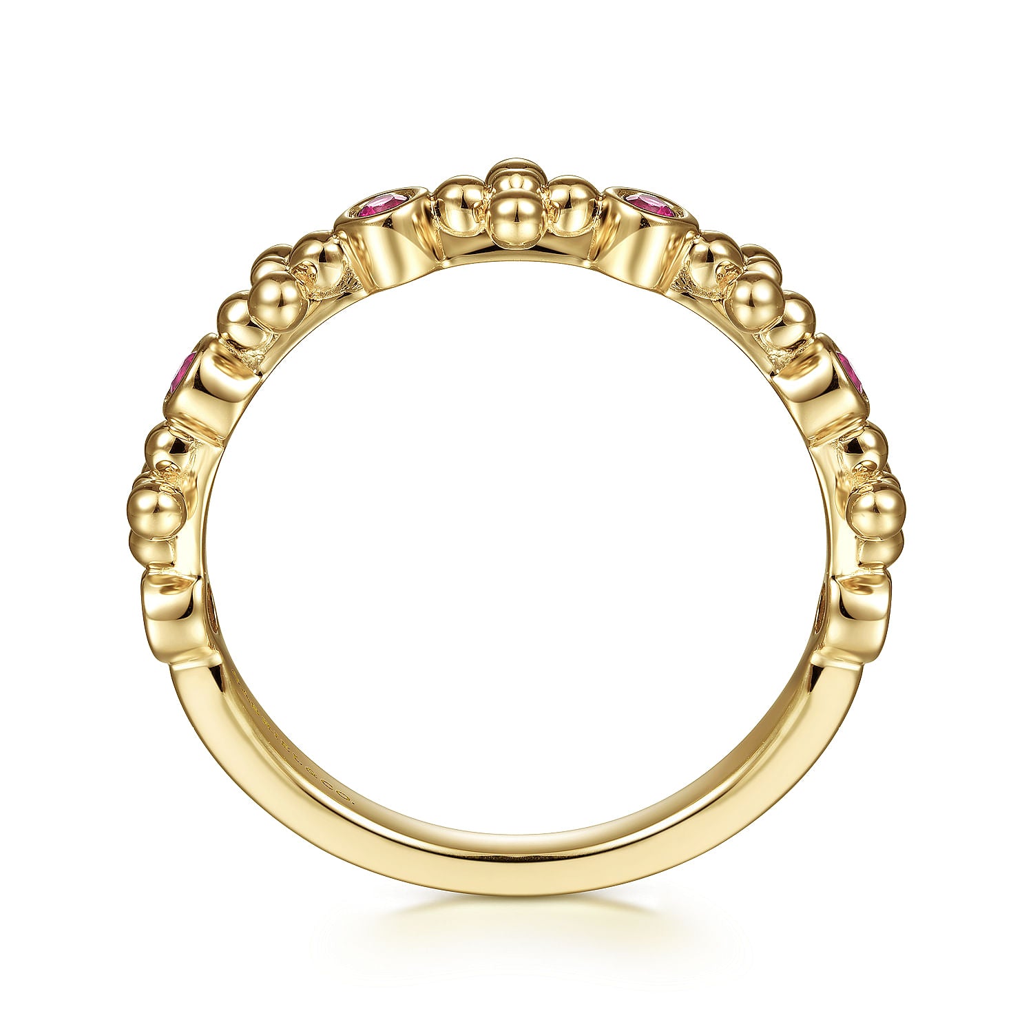 Gabriel & Co. Stackable Bujukan Ruby and Bead Station Ring