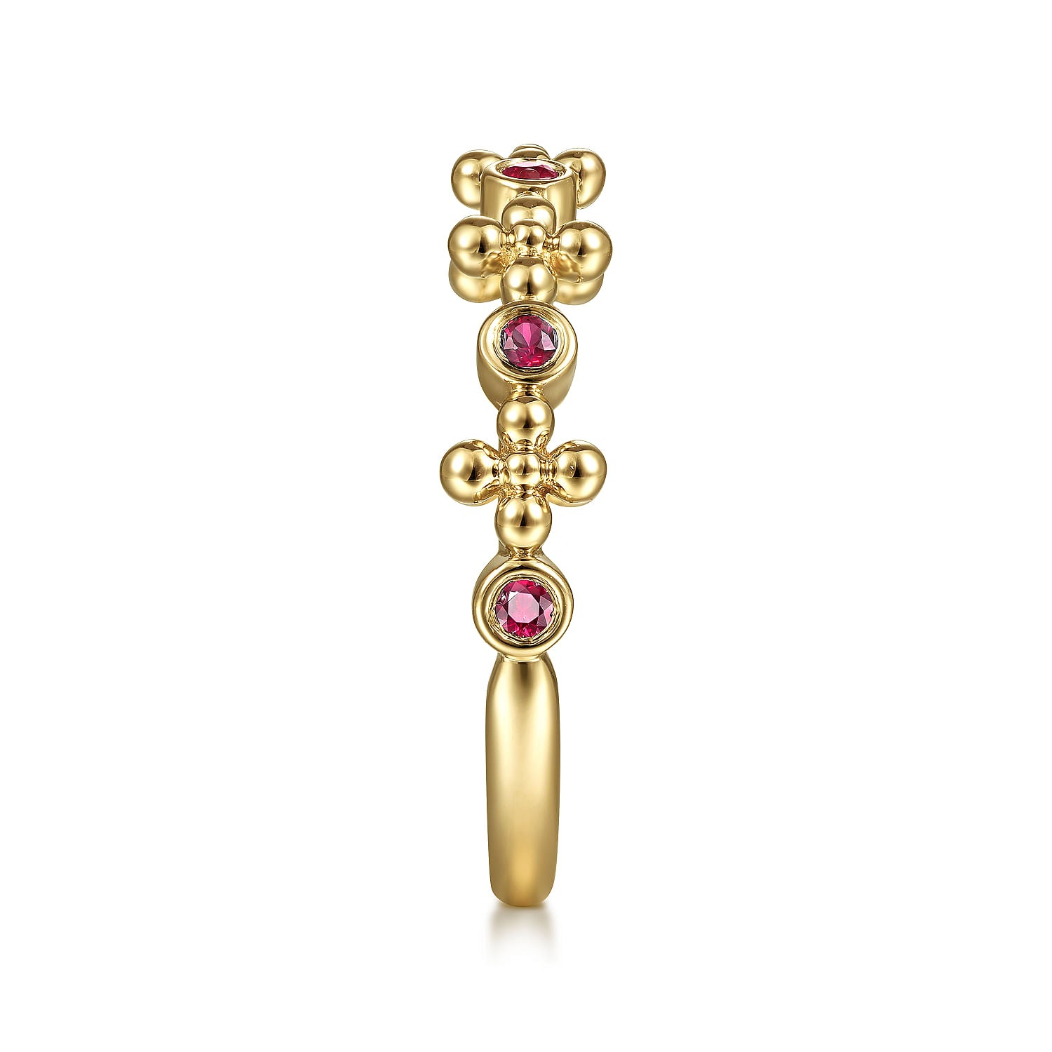 Gabriel & Co. Stackable Bujukan Ruby and Bead Station Ring