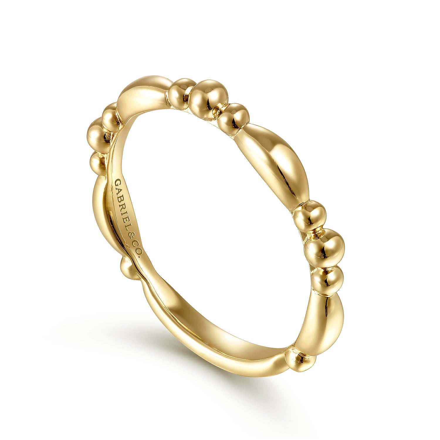Gabriel & Co. Alternating Bar and Bujukan Bead Stackable Ring