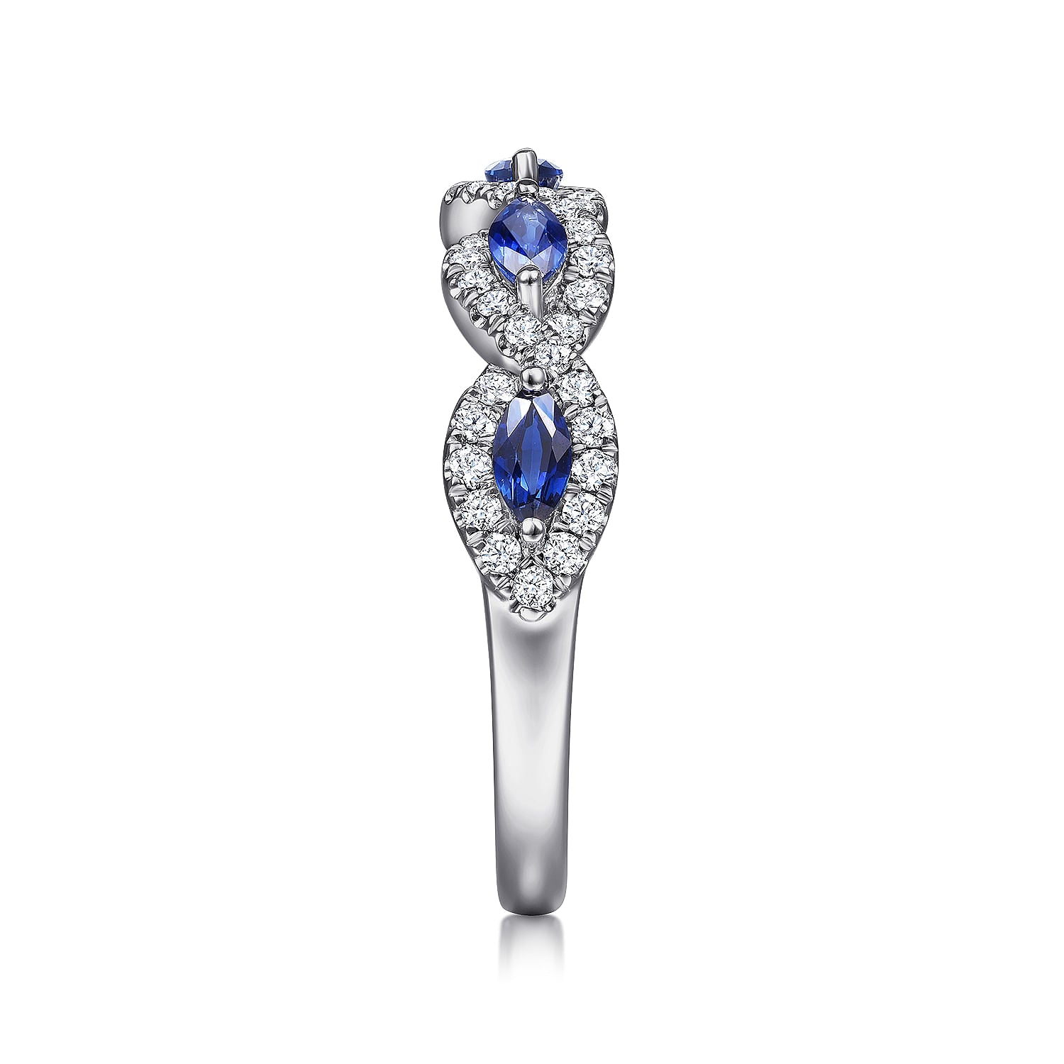Gabriel & Co. Sapphire and Diamond Twisted Ring