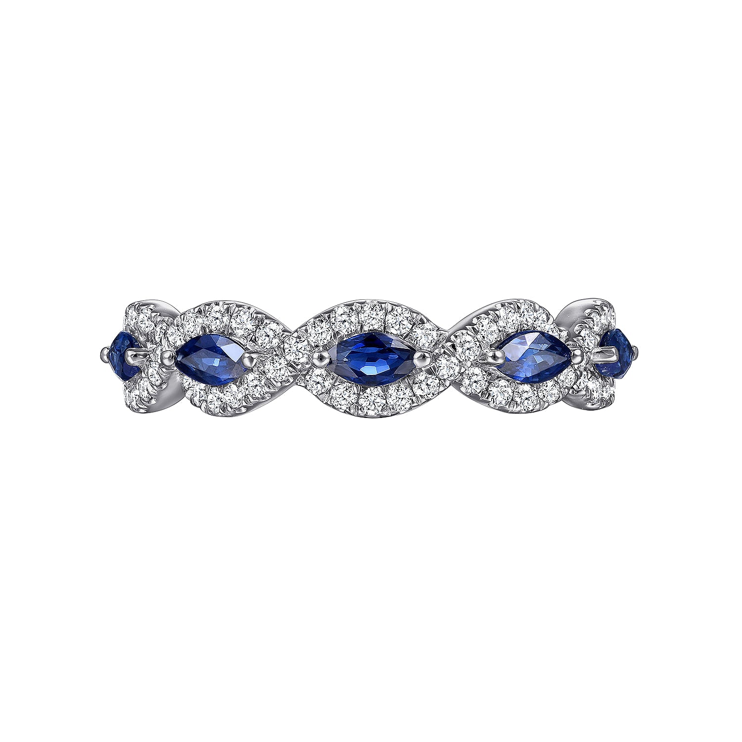 Gabriel & Co. Sapphire and Diamond Twisted Ring