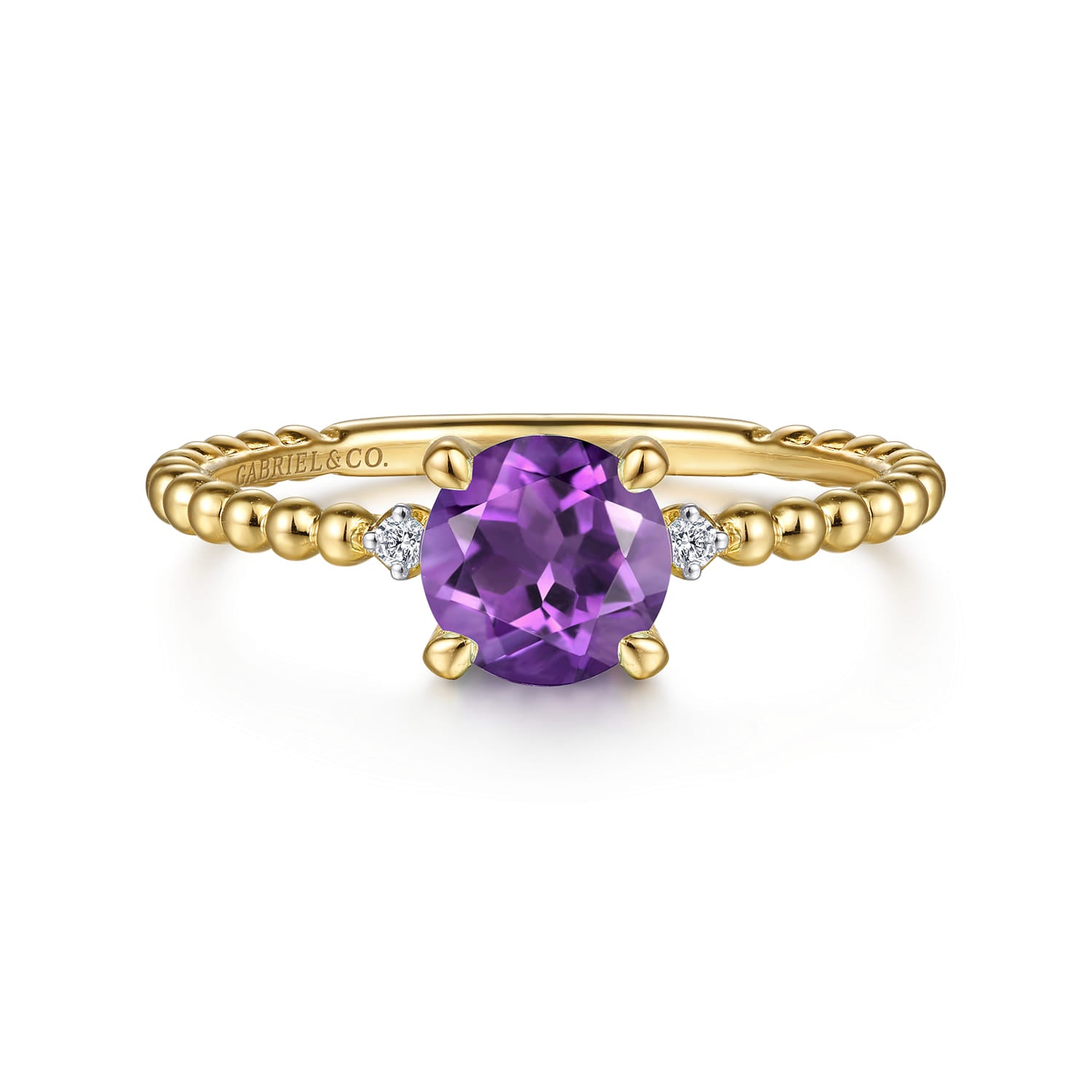 Amethyst and Diamond Bujukan Promise Ring