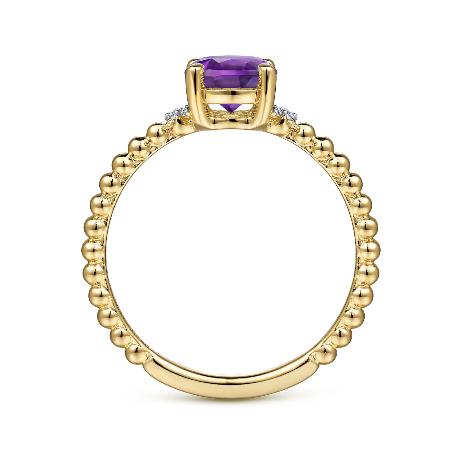 Amethyst and Diamond Bujukan Promise Ring