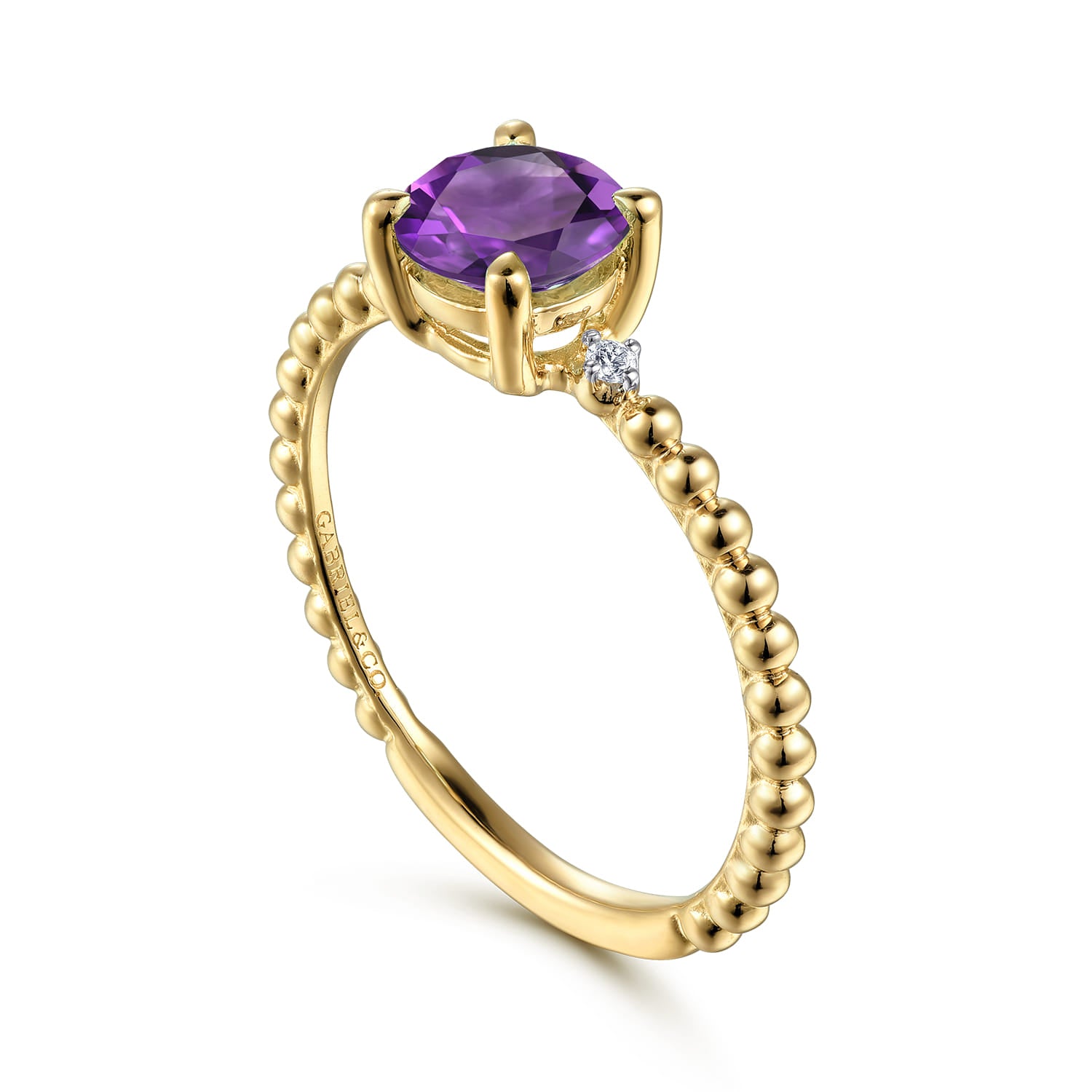 Amethyst and Diamond Bujukan Promise Ring