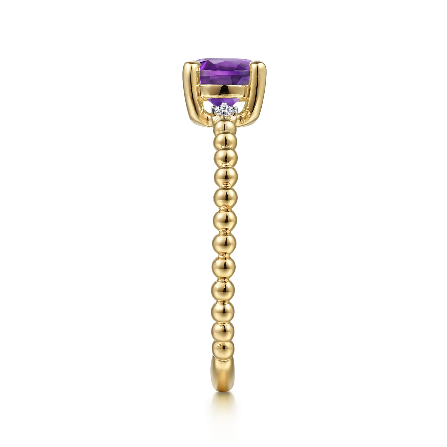 Amethyst and Diamond Bujukan Promise Ring