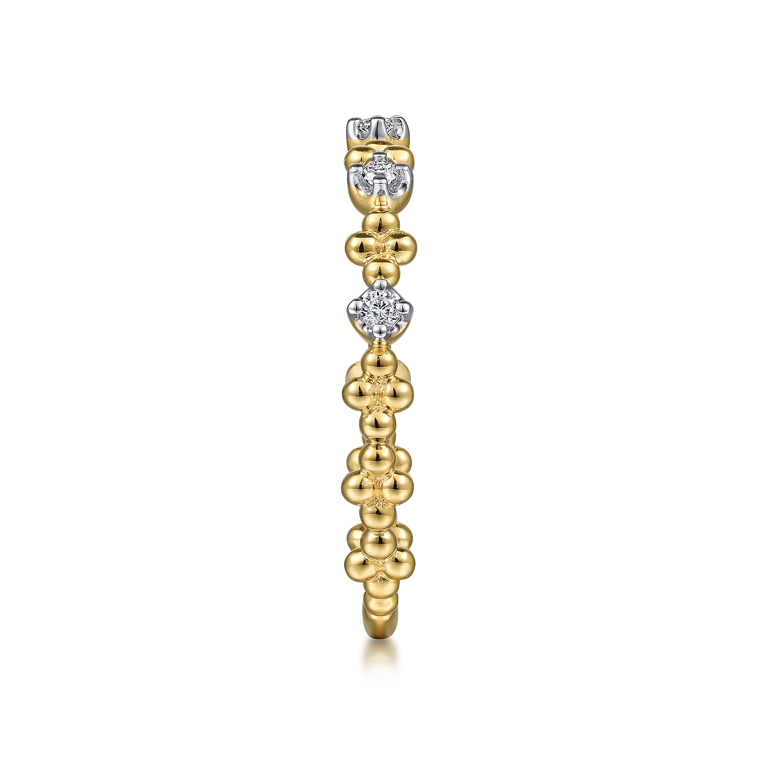 Gabriel & Co. Diamond and Bujukan Bead Station Stackable Ring