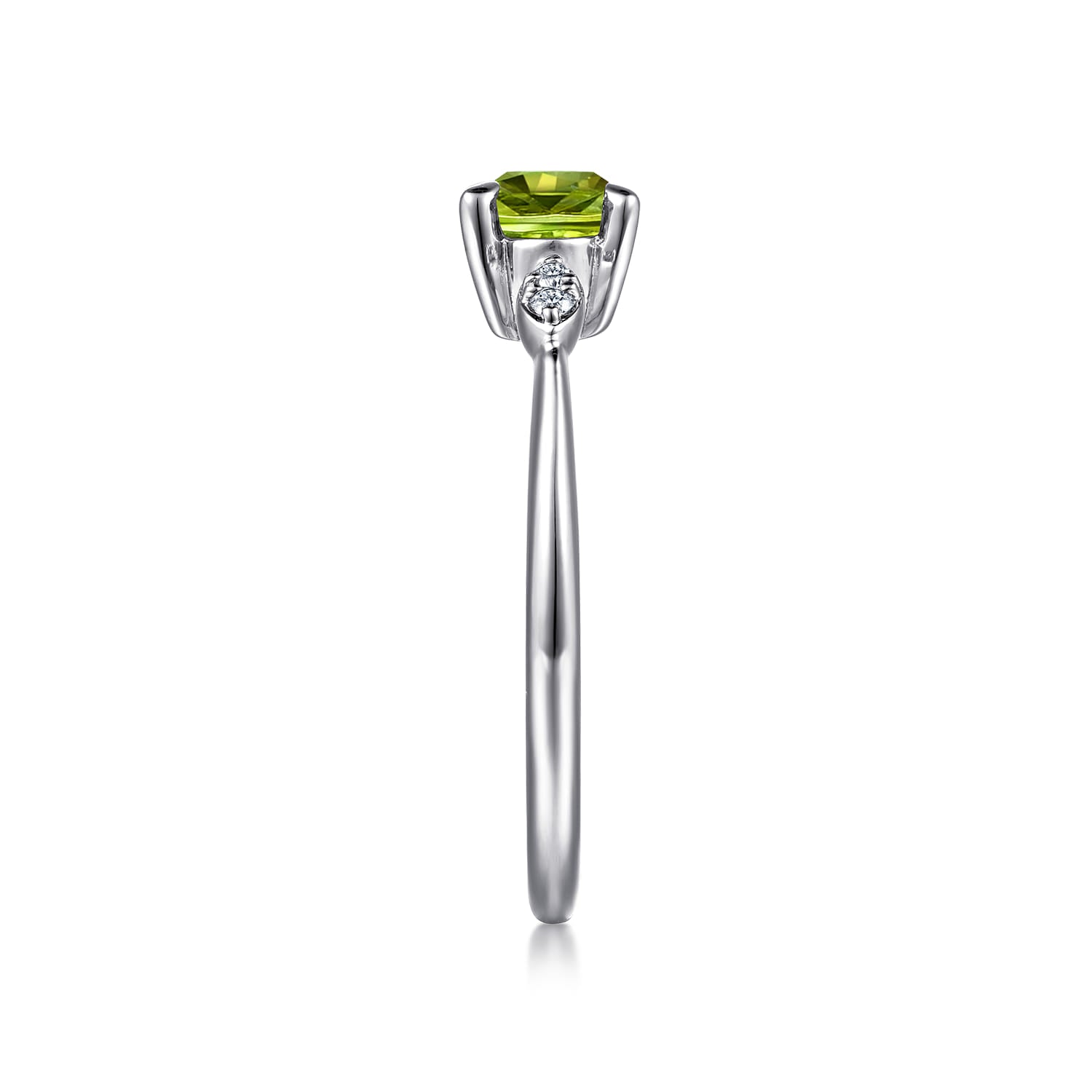 Gabriel & Co. Oval Peridot and Diamond Promise Ring