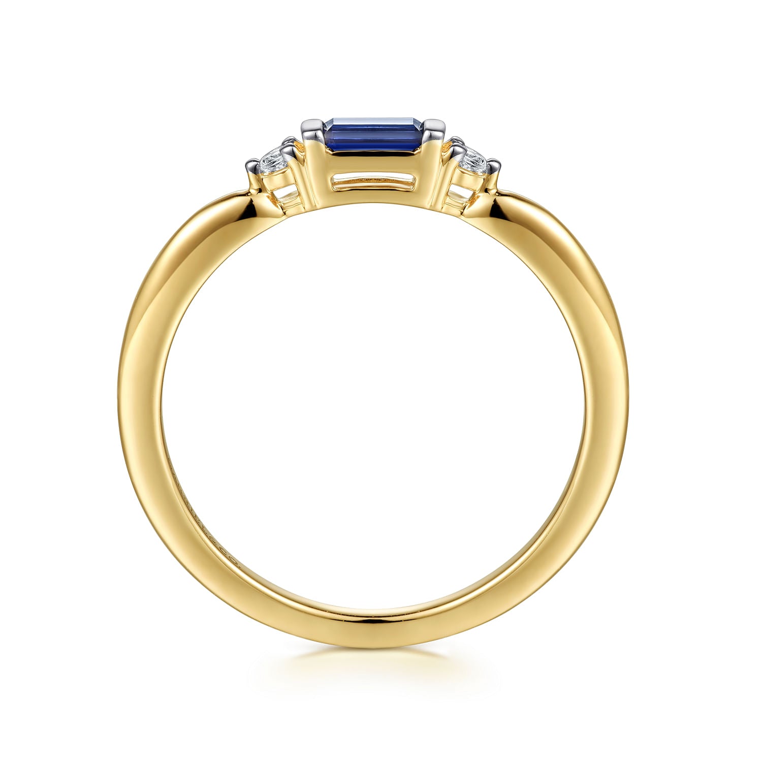 Gabriel & Co. Diamond and Blue Sapphire Stackable Ring