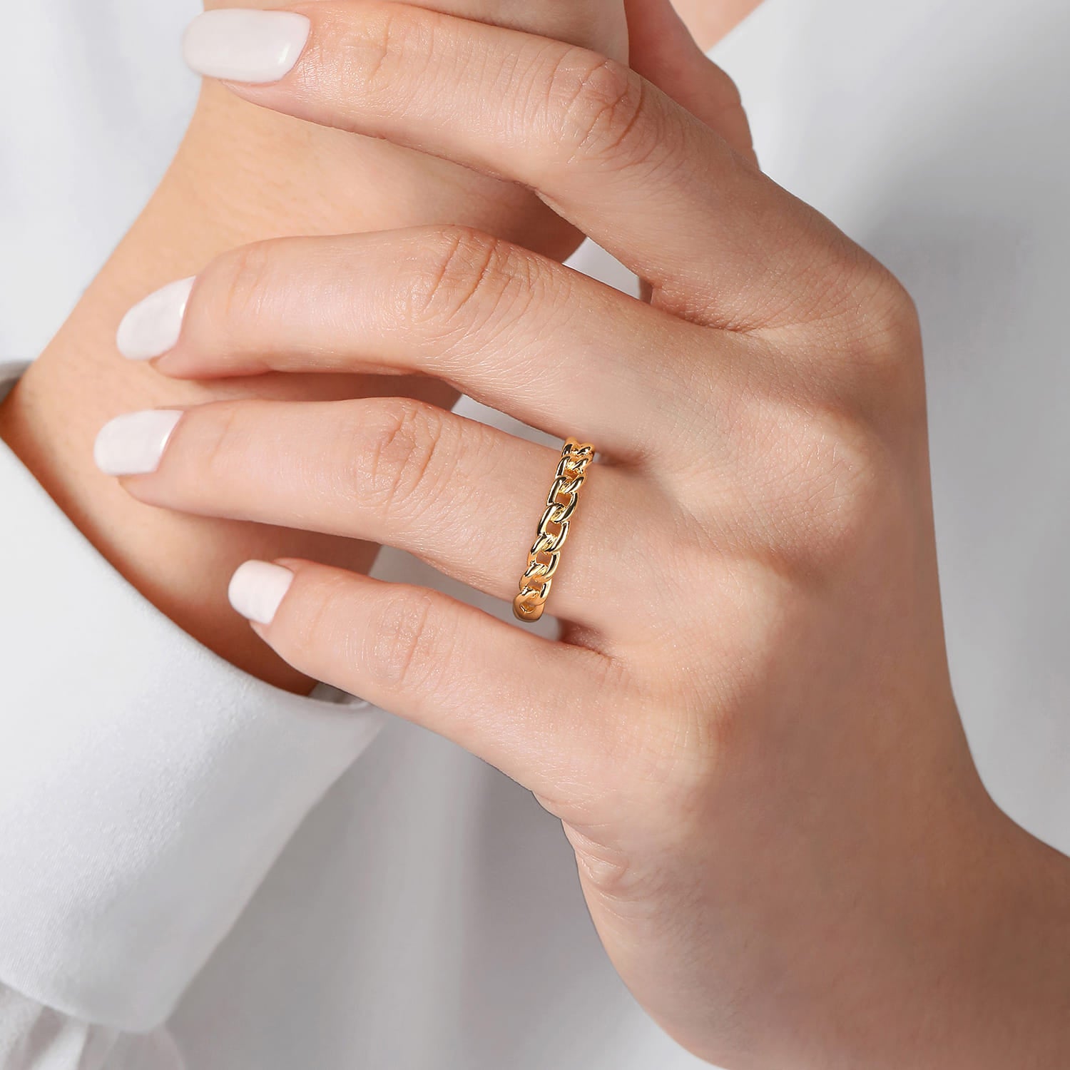 Gabriel & Co. Gold Link Stackable Ring