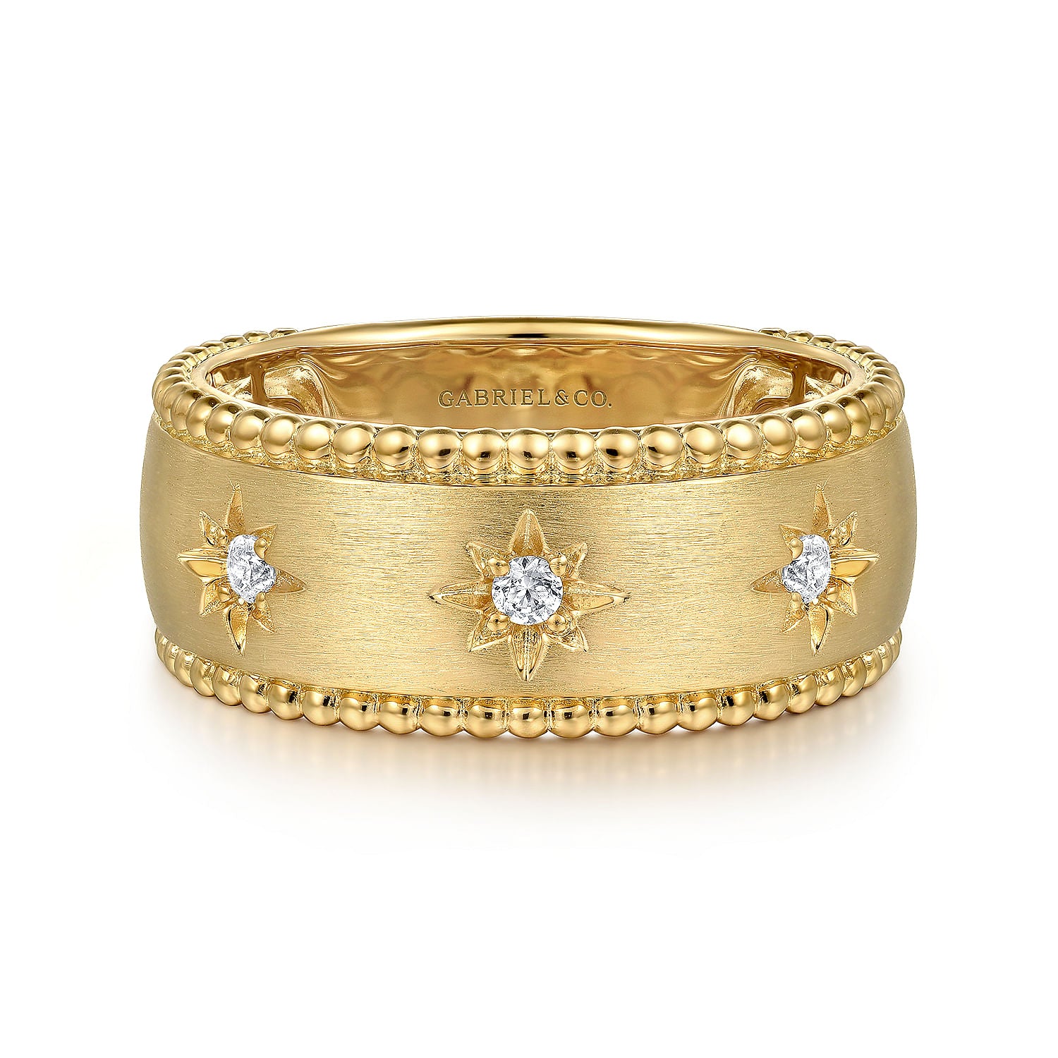 Gabriel & Co. Wide Diamond Bujukan Ring