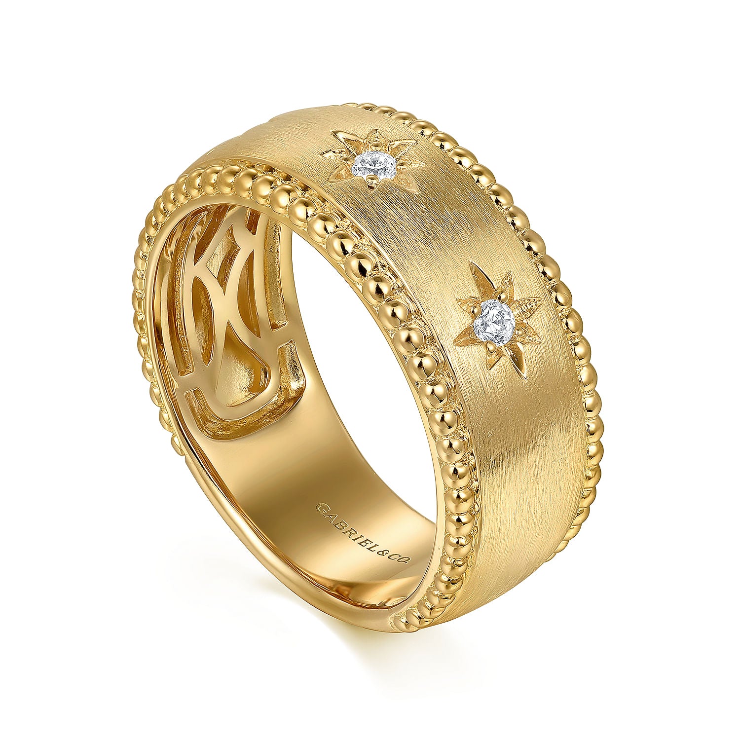 Gabriel & Co. Wide Diamond Bujukan Ring