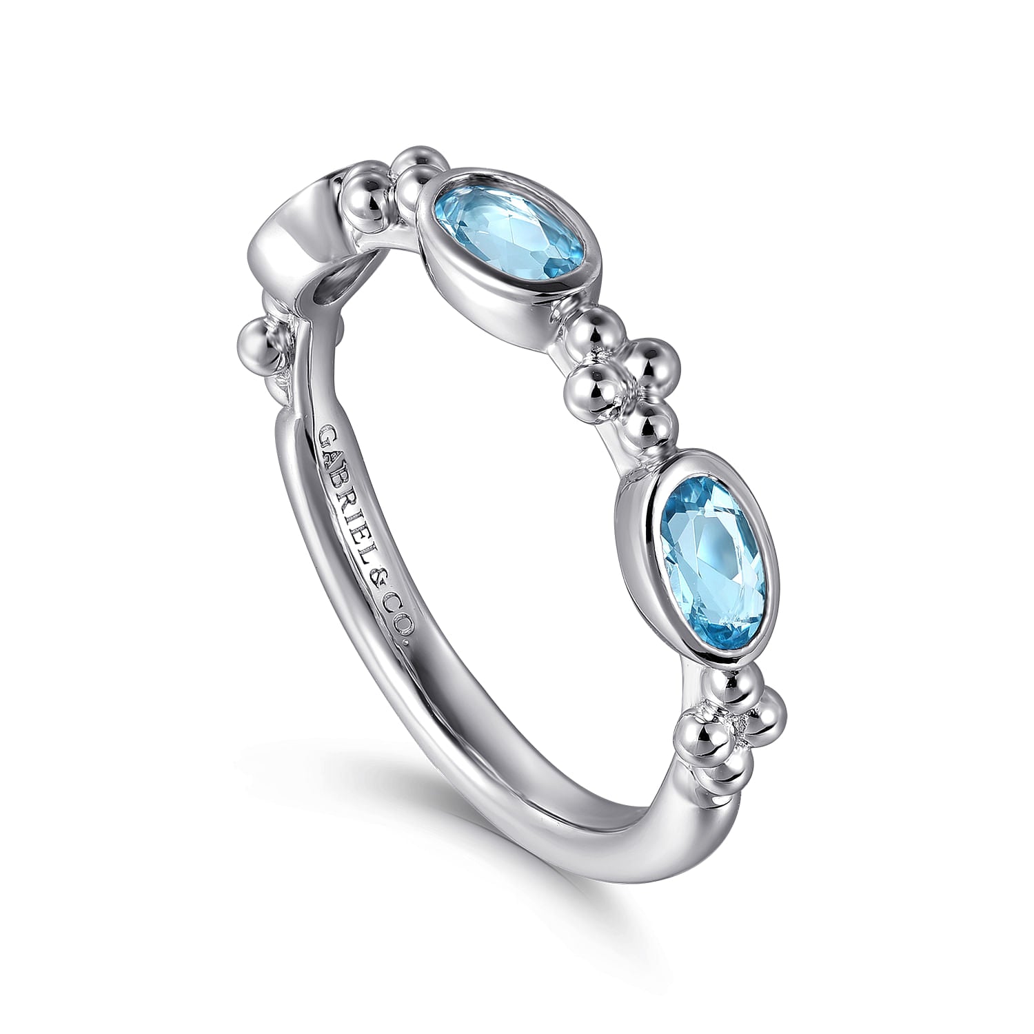 Gabriel & Co. Bujukan Blue Topaz Fashion Ladies Ring