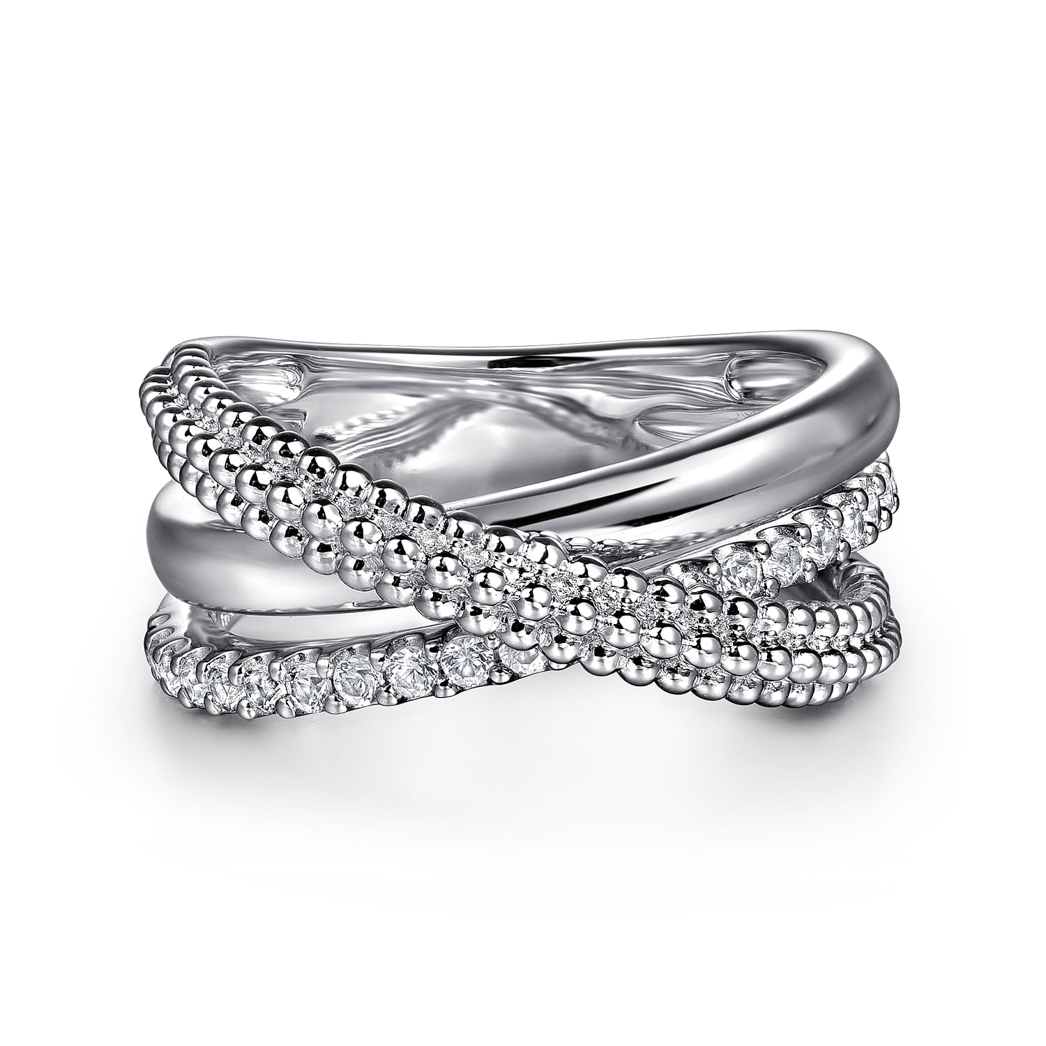 Gabriel & Co. Bujukan White Sapphire Criss Cross Ring