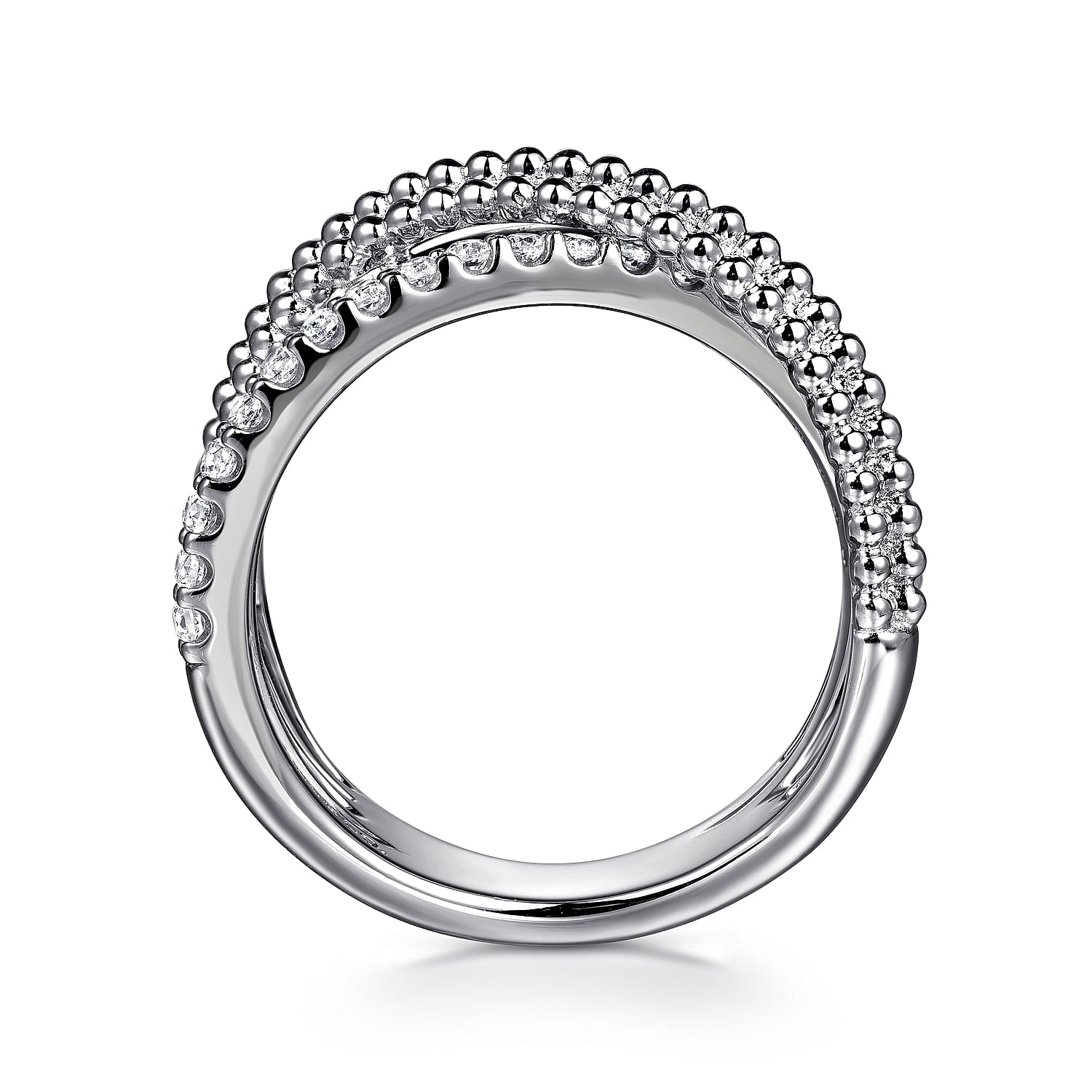 Gabriel & Co. Bujukan White Sapphire Criss Cross Ring