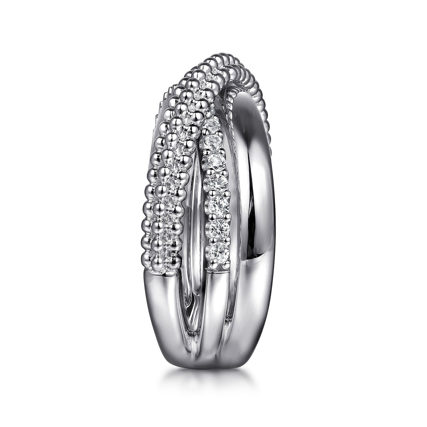 Gabriel & Co. Bujukan White Sapphire Criss Cross Ring