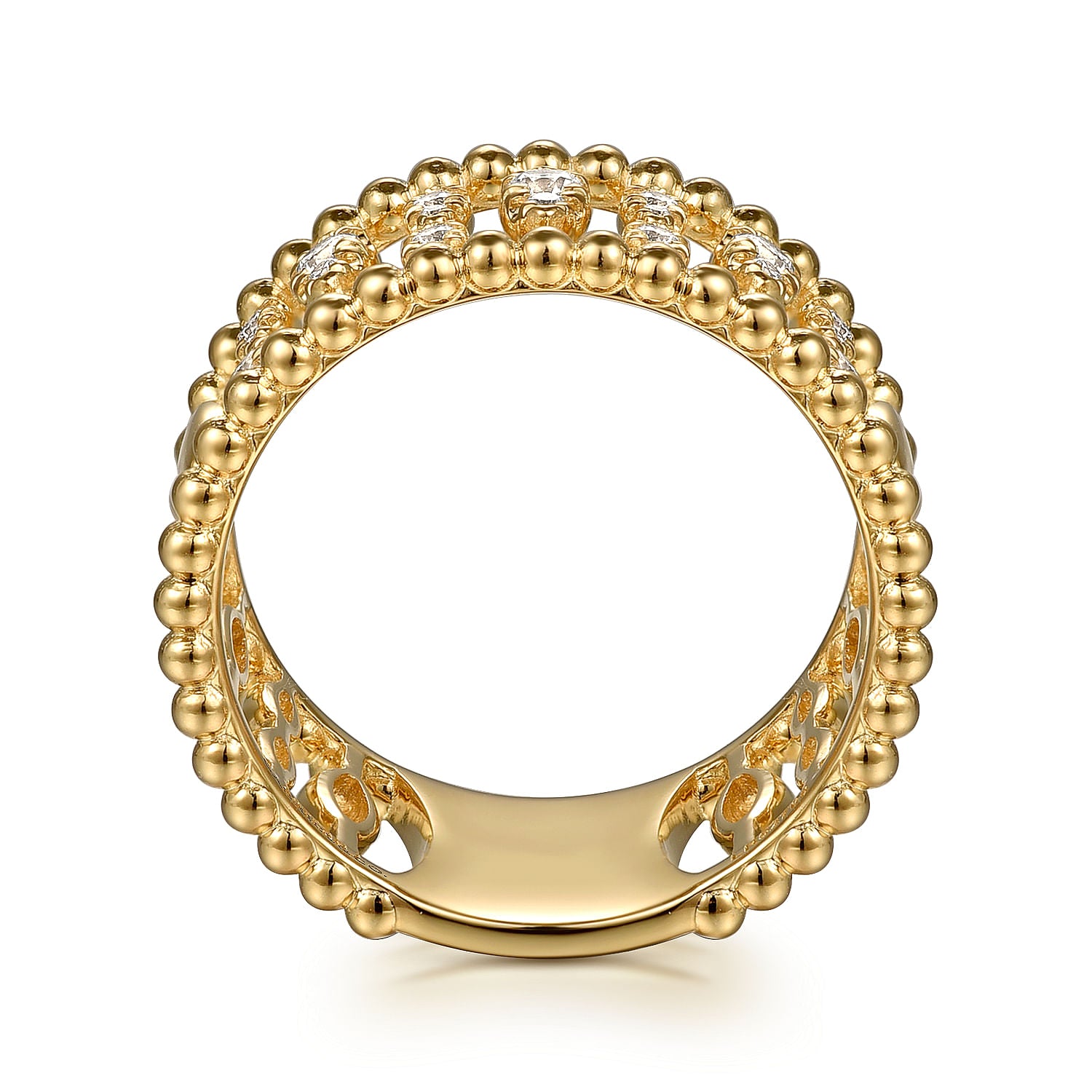 Gabriel & Co. Diamond and Bujukan Beads Wide Band Ring