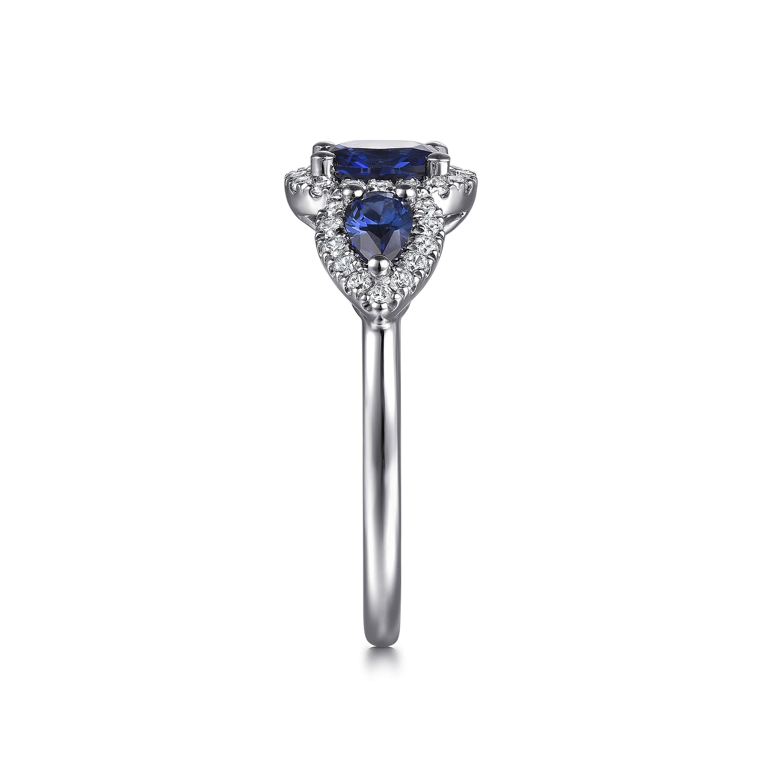Gabriel & Co. Sapphire and Diamond Halo Ring