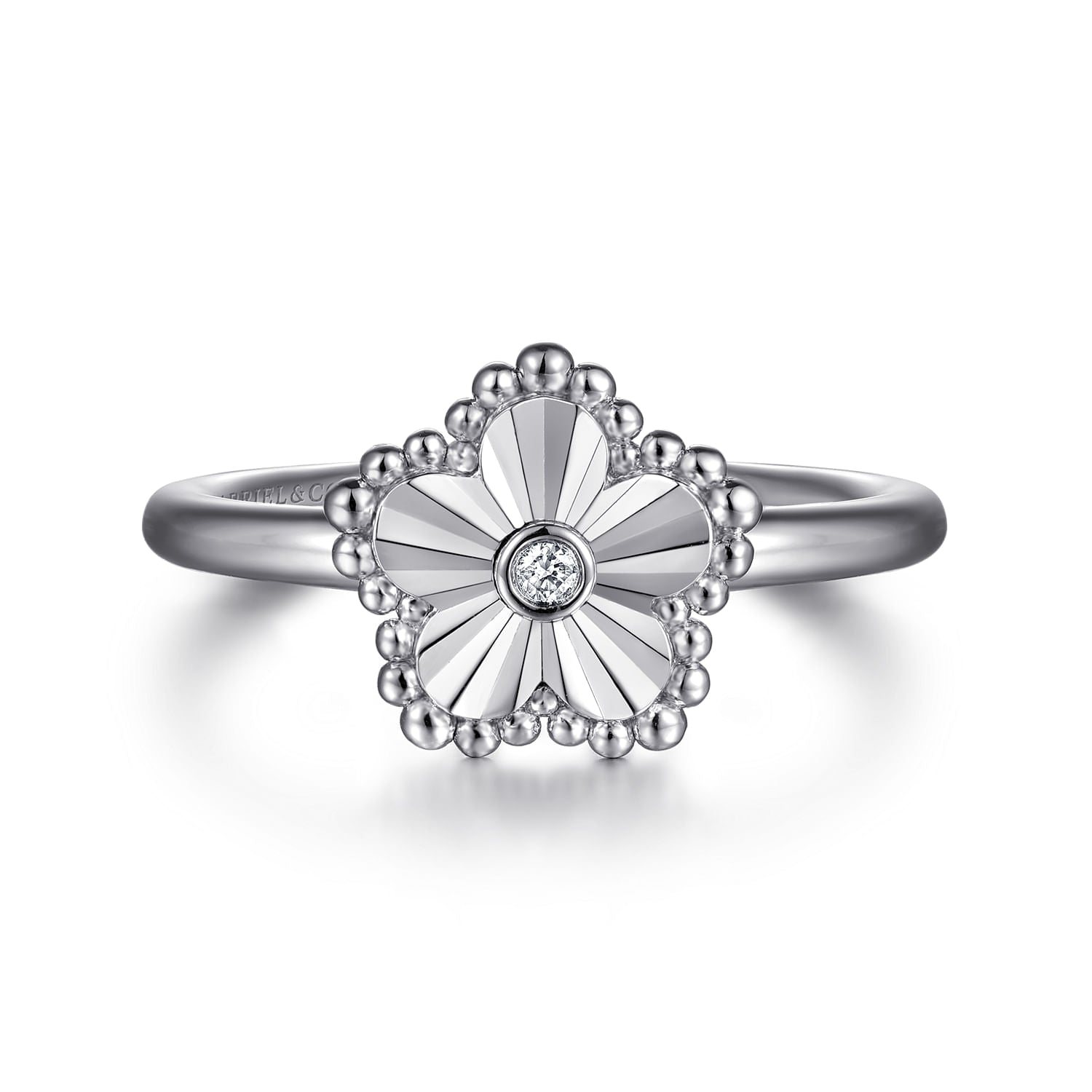 Gabriel & Co. Diamond Bujukan Frame Flower Diamond Cut Ladies Ring