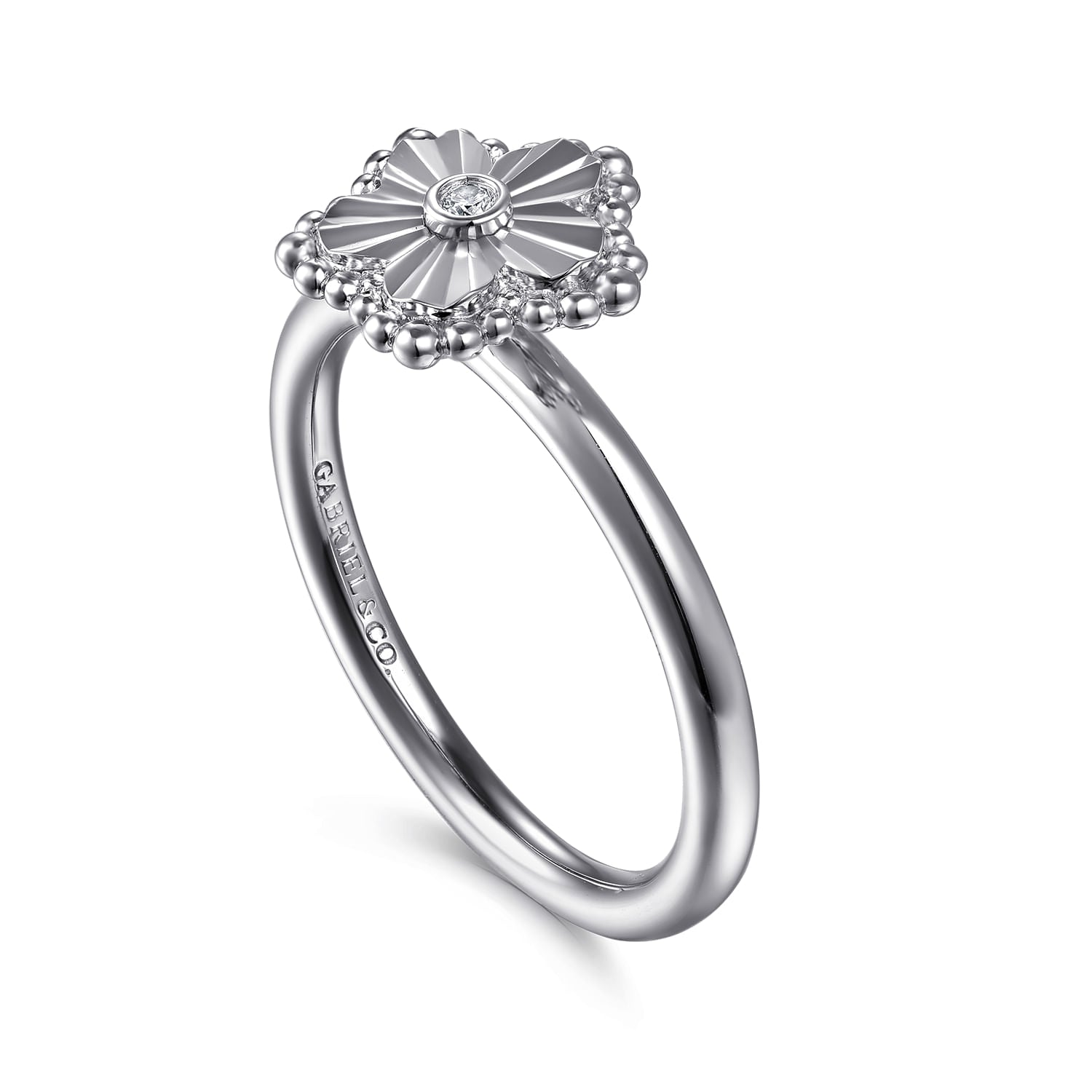 Gabriel & Co. Diamond Bujukan Frame Flower Diamond Cut Ladies Ring