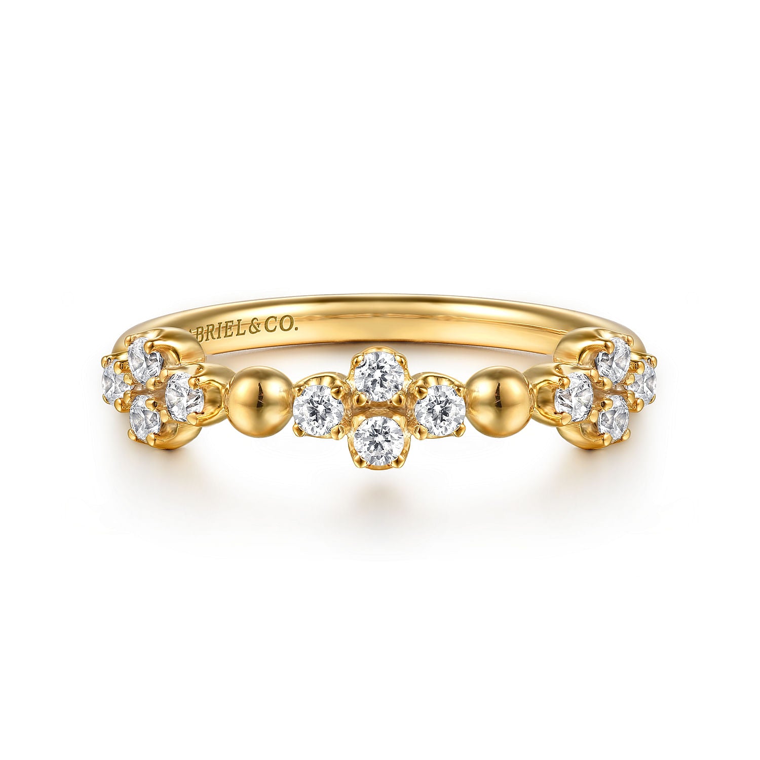 Gabriel & Co. Bujukan and Diamond Clover Stackable Ring