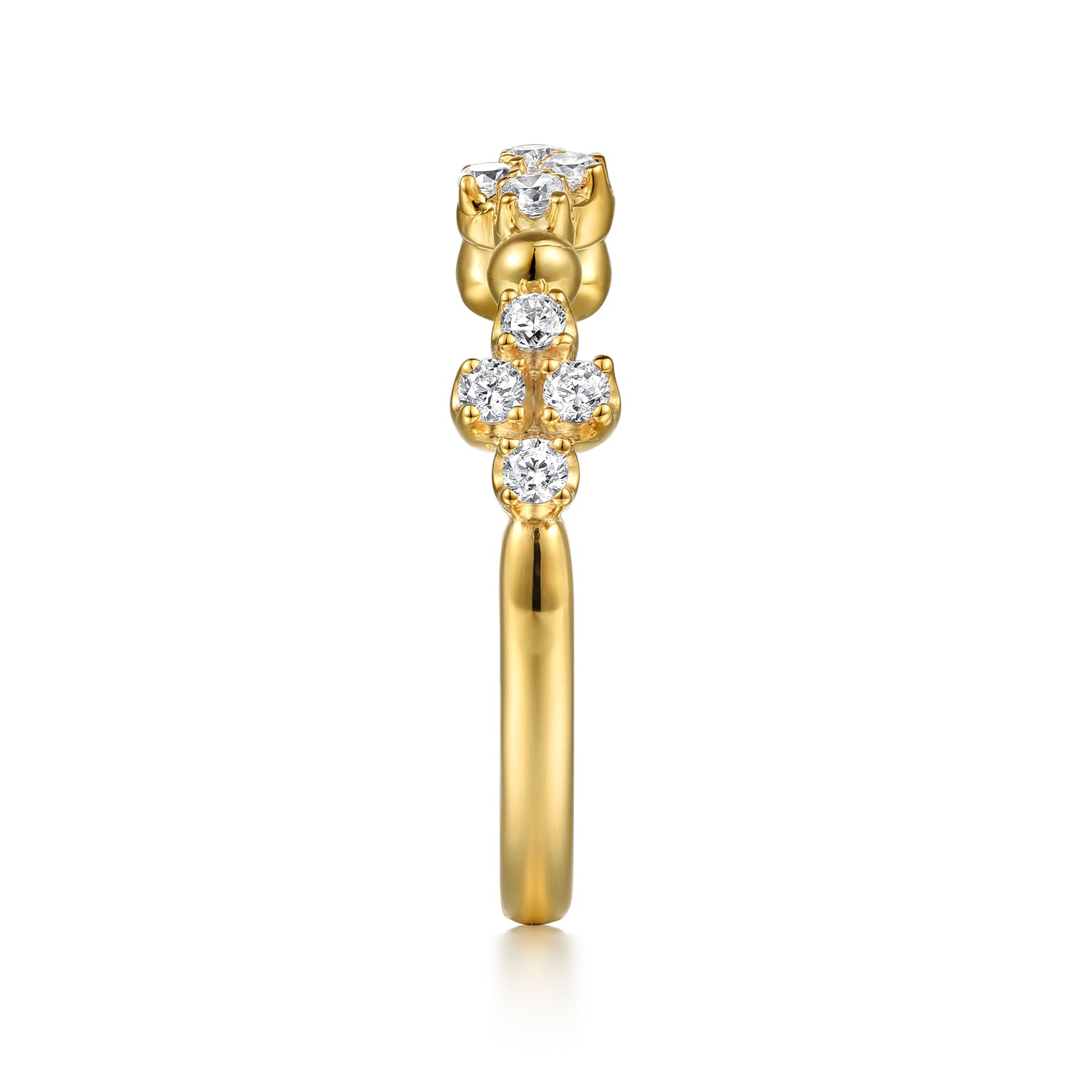 Gabriel & Co. Bujukan and Diamond Clover Stackable Ring