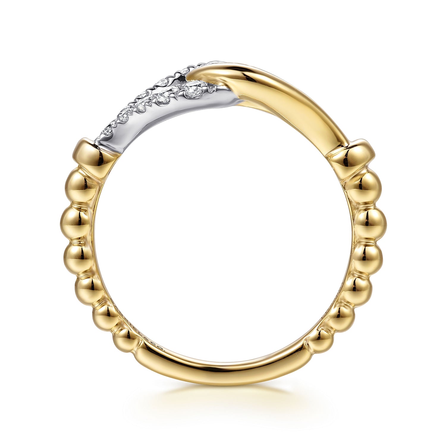 Gabriel & Co. Bujukan and Diamond Horseshoe Link Ring