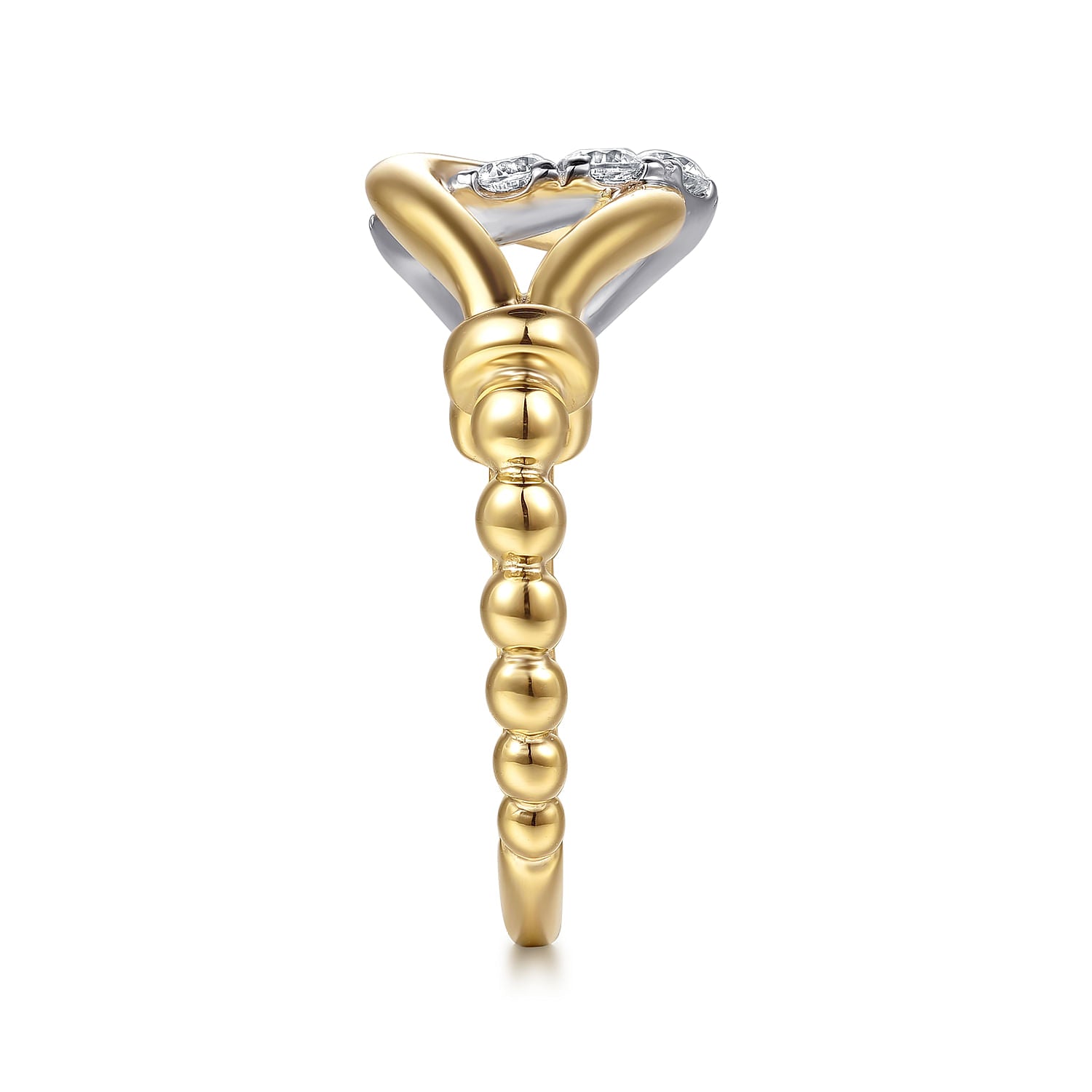 Gabriel & Co. Bujukan and Diamond Horseshoe Link Ring